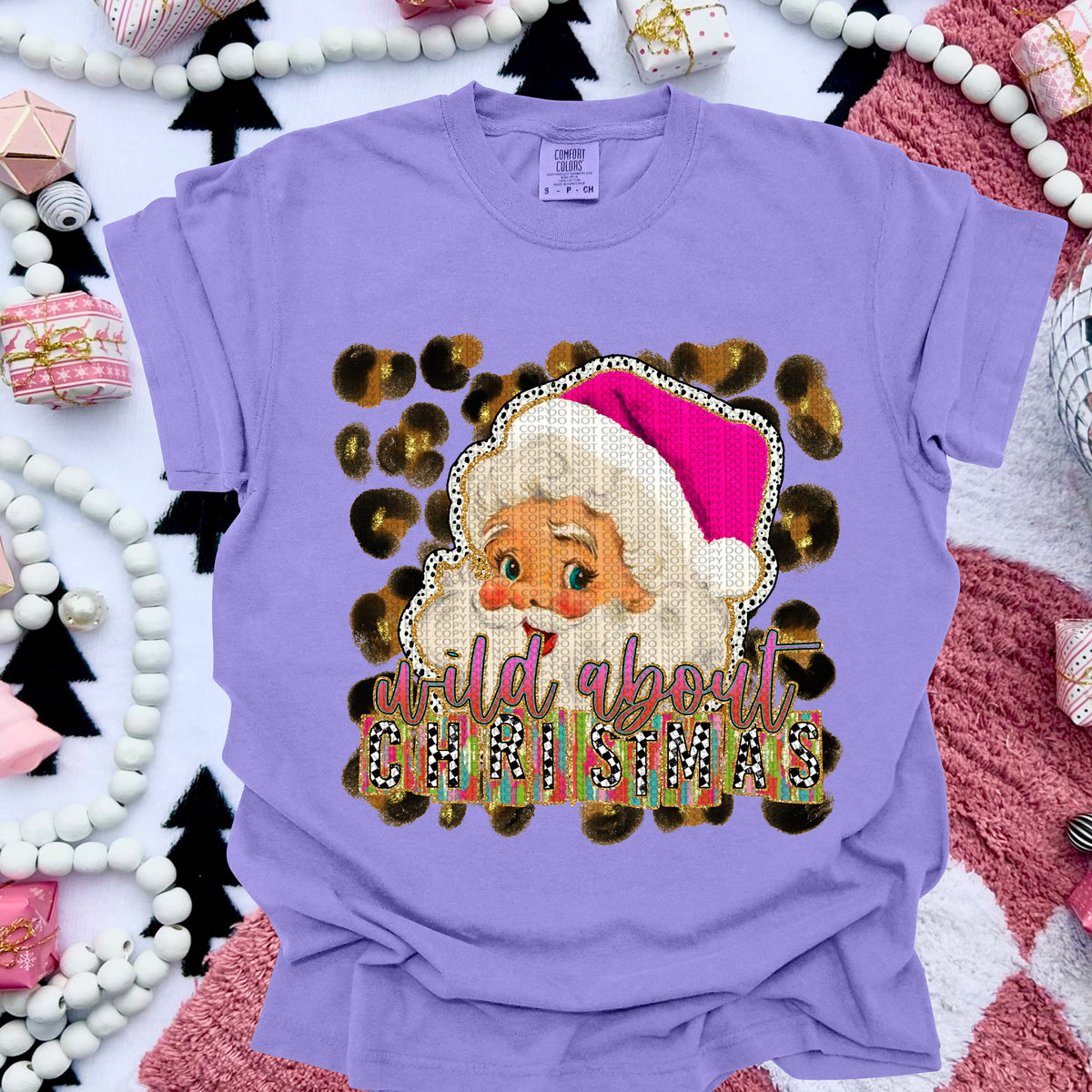 Wild About Christmas Retro Santa - TRANSFER (KD)