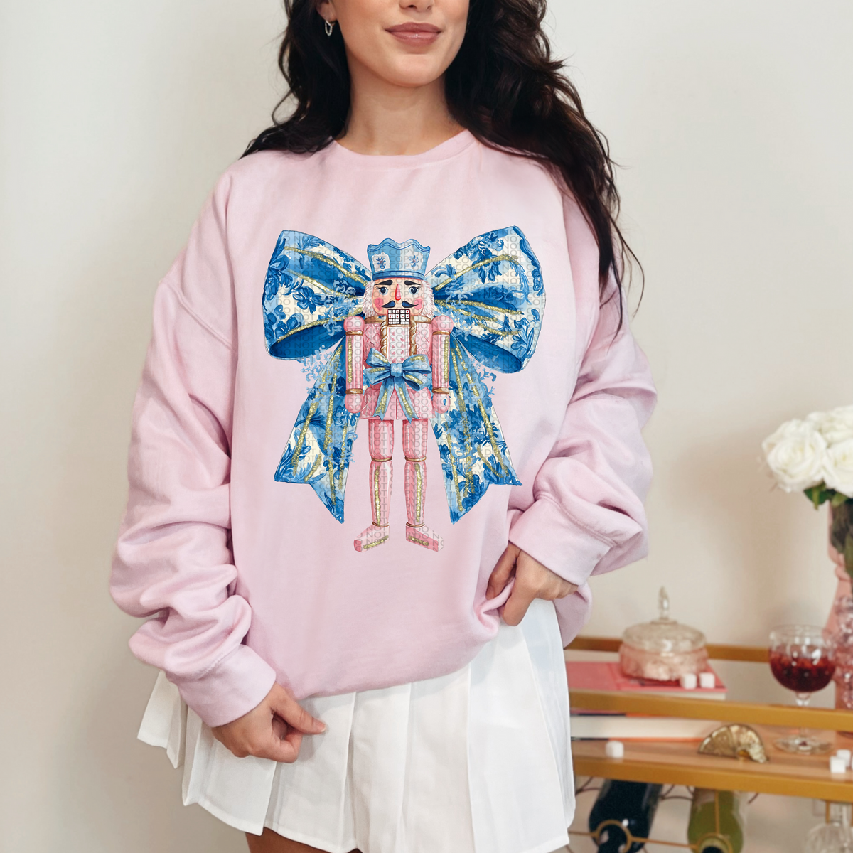 Pink Nutcracker with Blue Bow - TRANSFERS (RT)