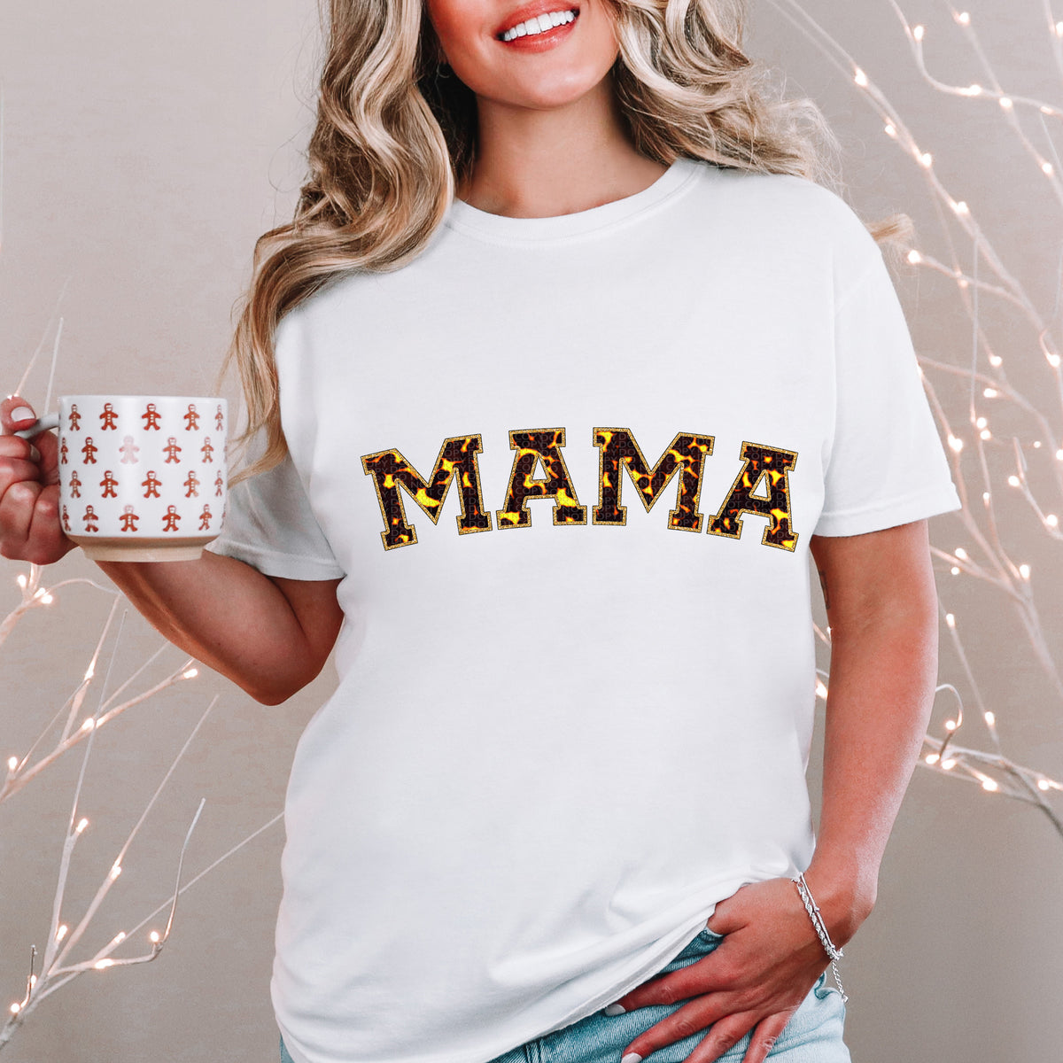Mama Faux Embroidery Fire Ember - TRANSFER (KD)