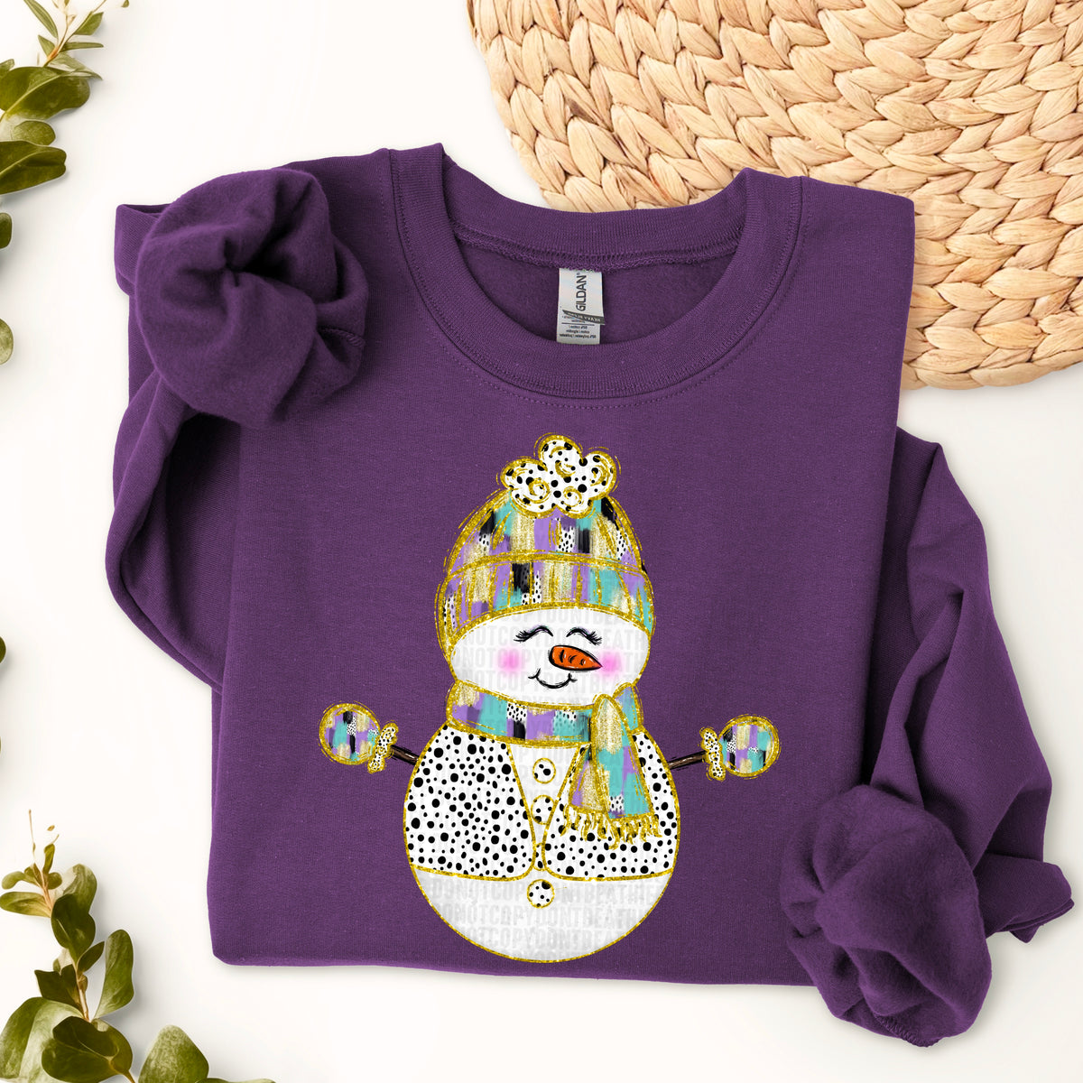 Snowman with Hat and Mittens - TRANSFER (SDD)