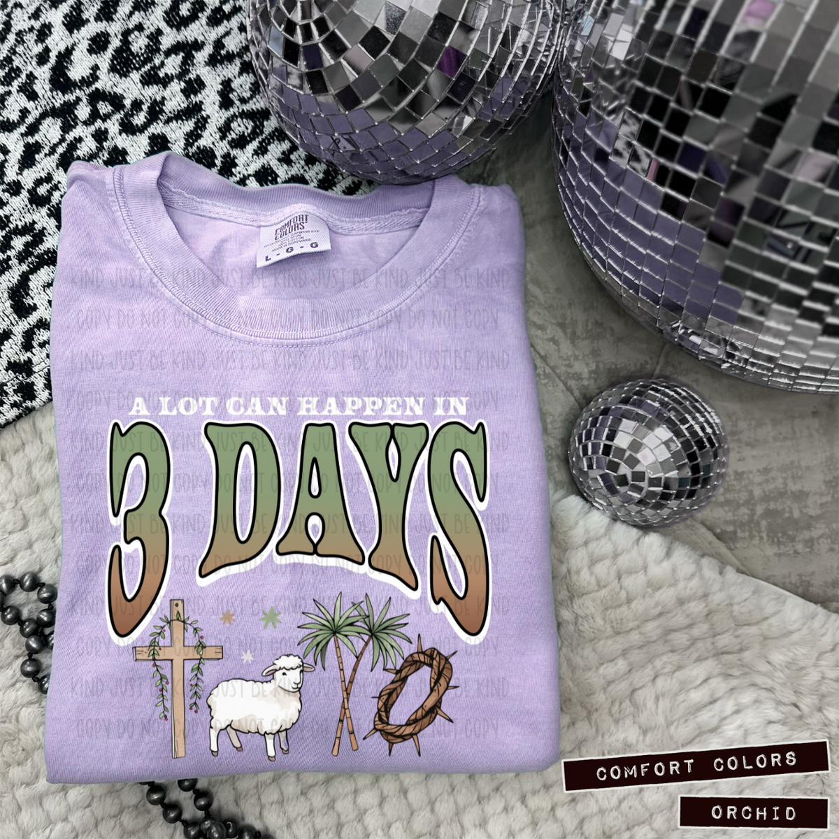 A Lot Can Happen In 3 Days / White Outline - COMPLETED TEE