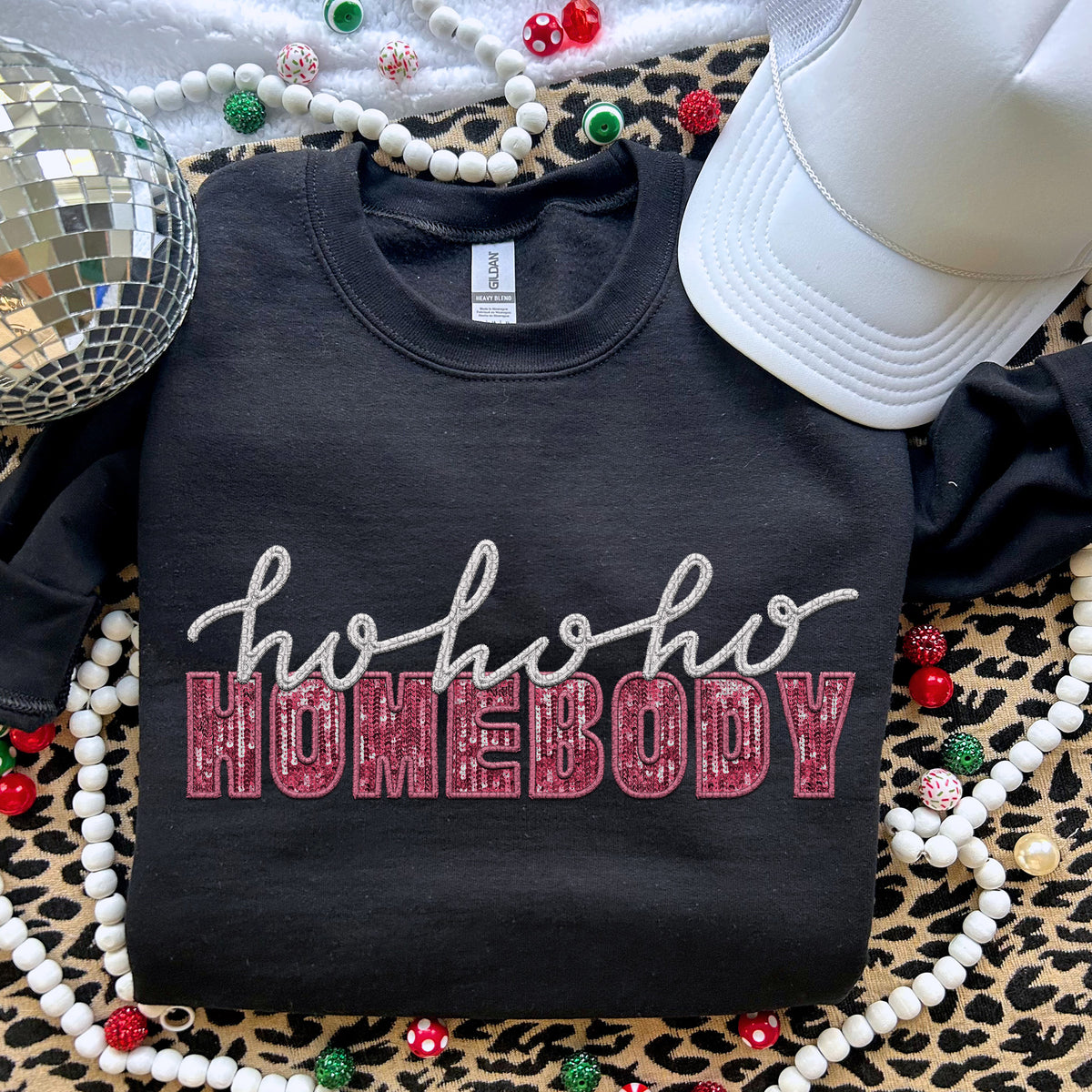 Homebody Pink Sequin White - TRANSFERS (RT)