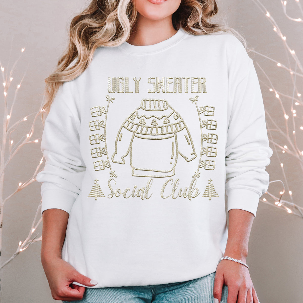 Ugly Sweater Social Club Ivory - TRANSFER (RT)