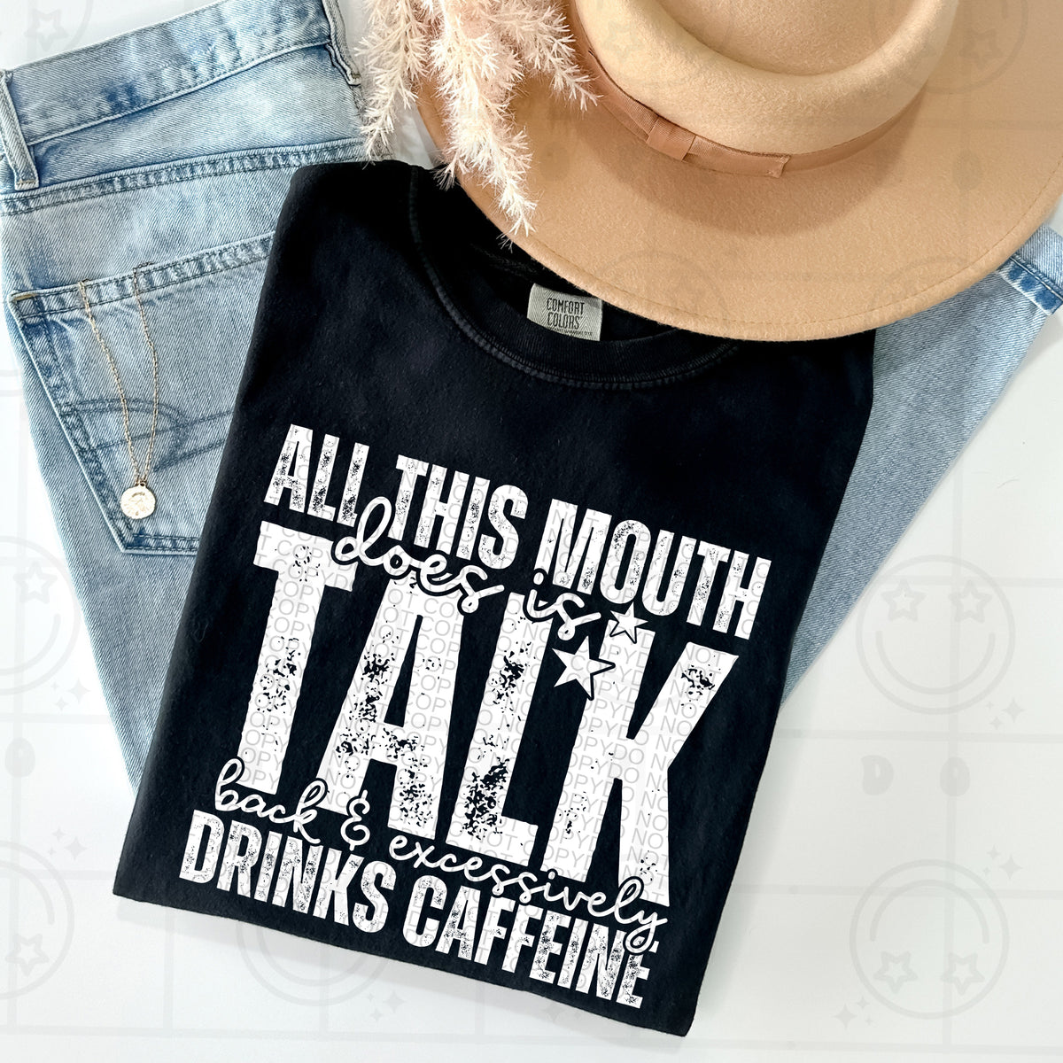 All This Mouth Does is Talk White Ink - TRANSFER (HW)