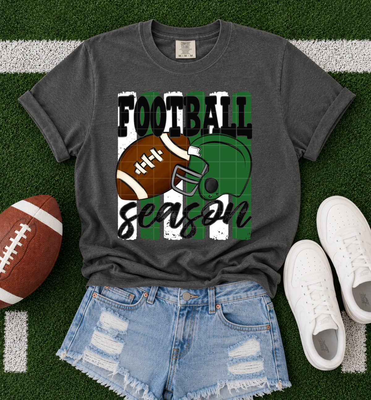 Football Season / Green & White - TRANSFER (SDD)
