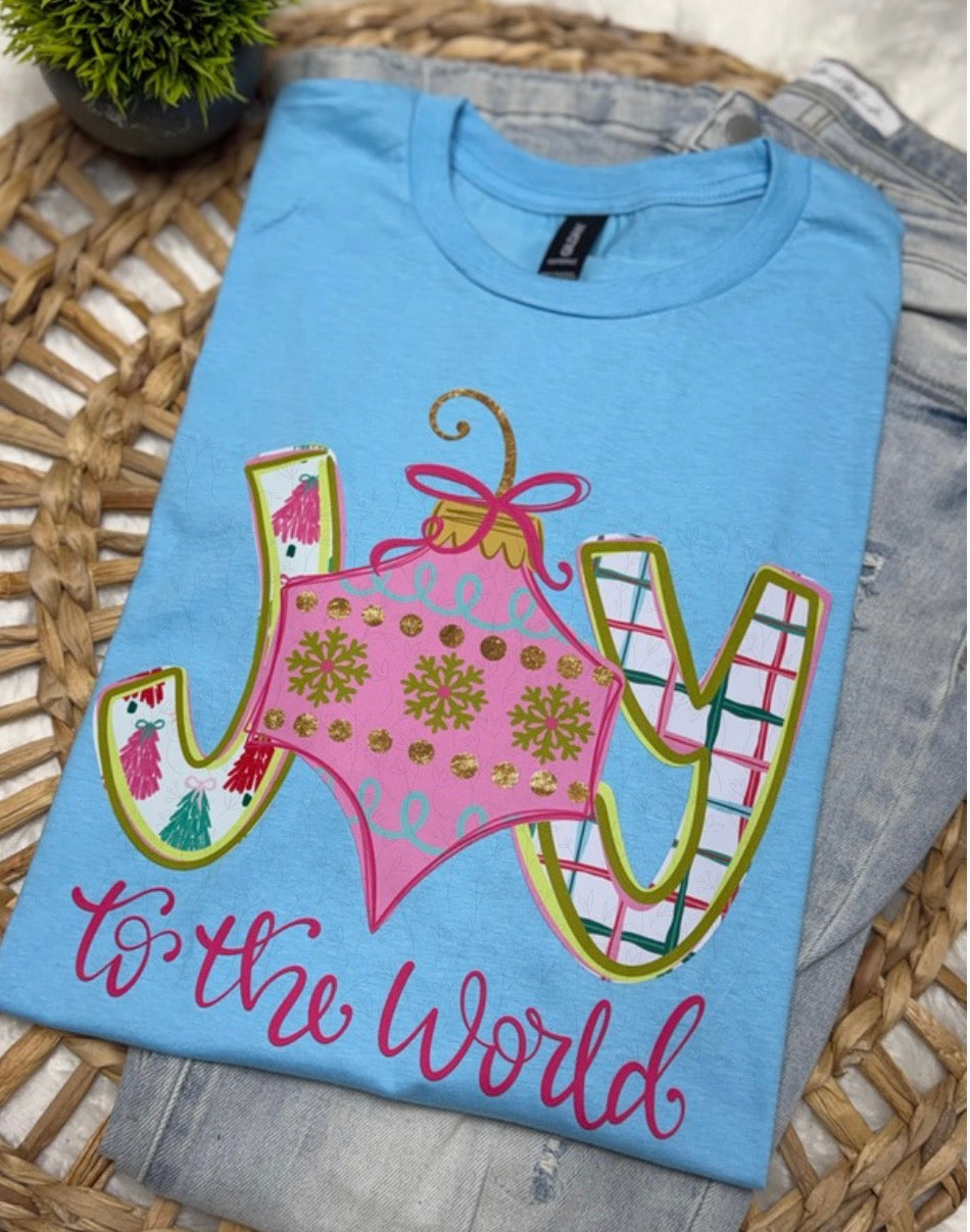 Joy To The World | Sky Blue- COMPLETED TEE