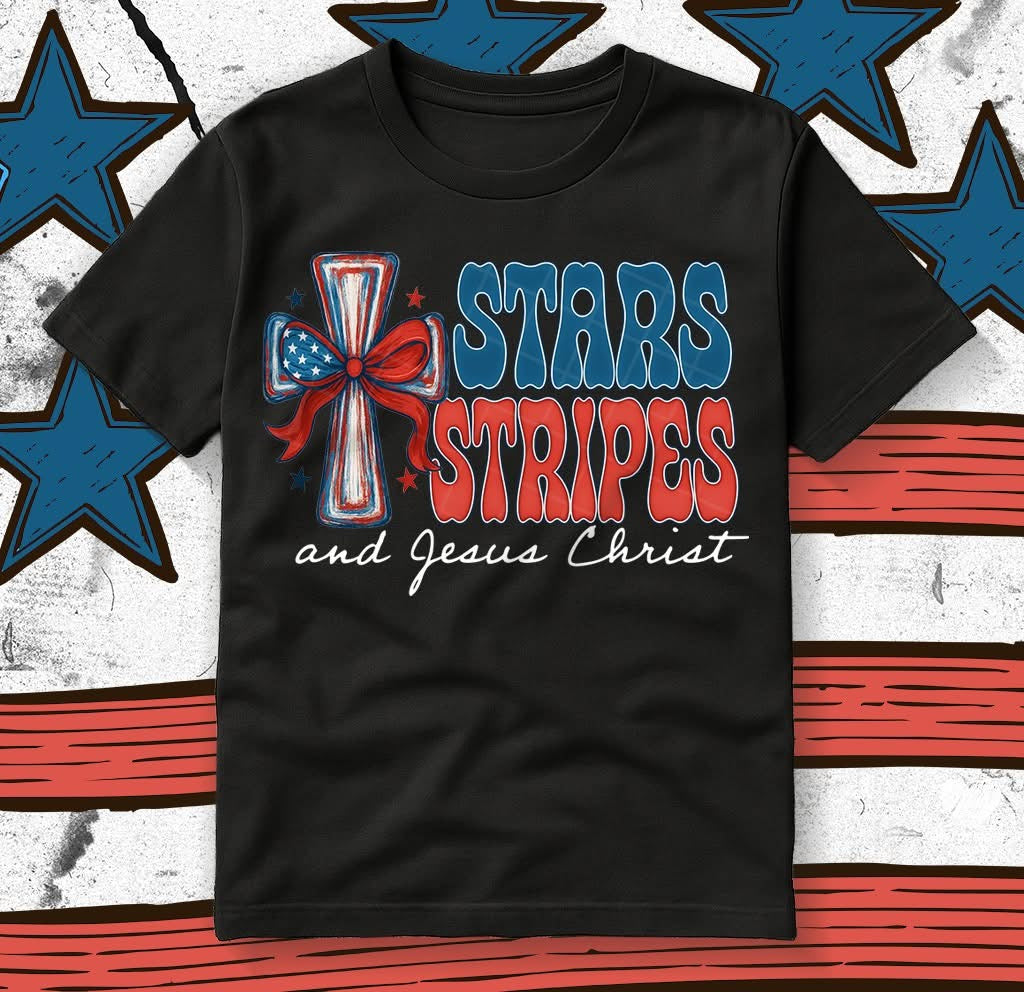 Stars Stripes & Jesus Christ / Whiteink - TRANSFERS (KPI)