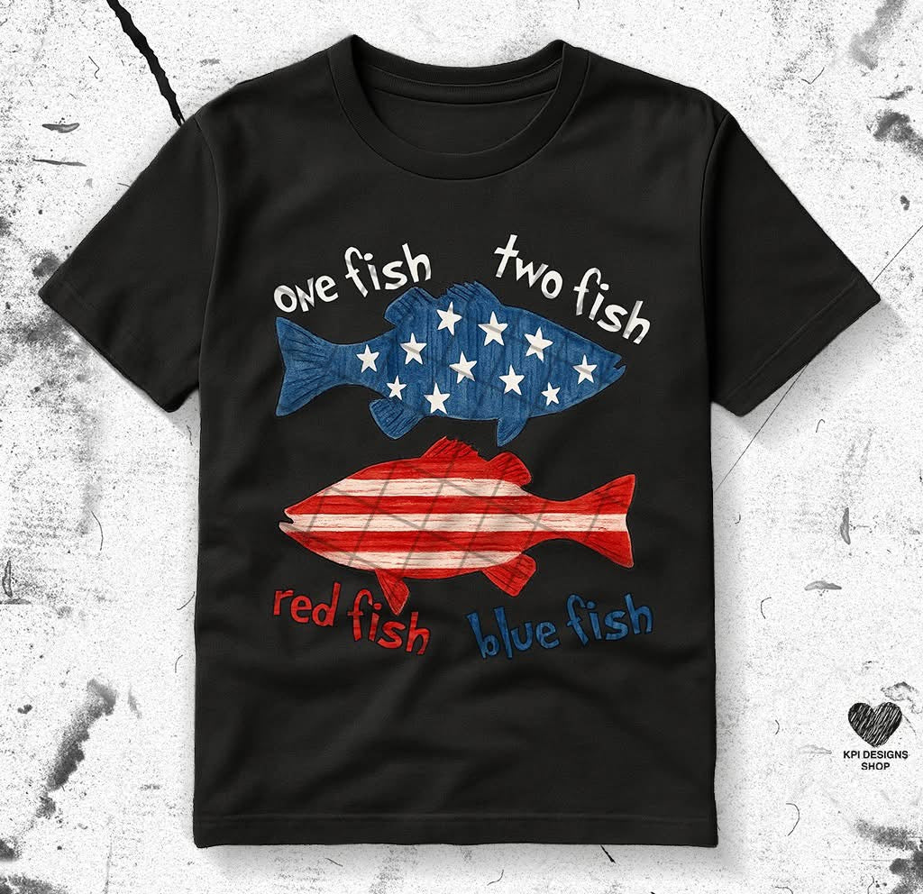 One Fish Two Fish Red Fish Blue Fish / Whiteink - TRANSFERS (KPI)