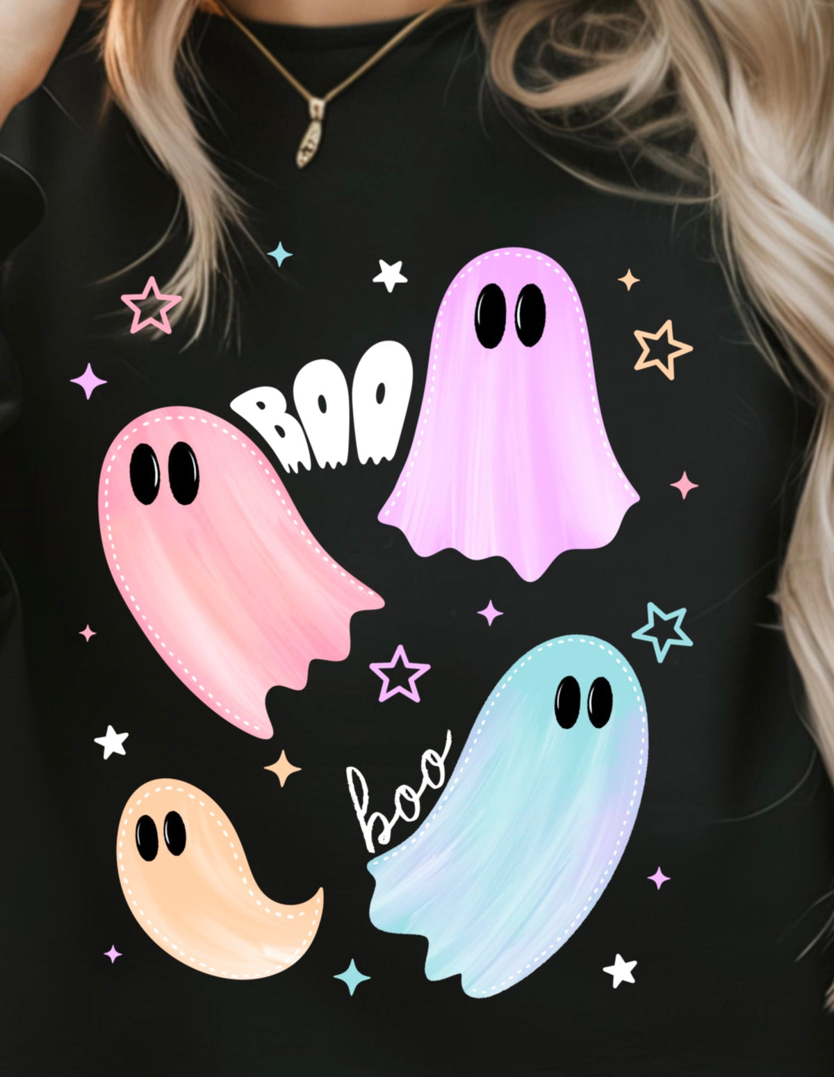Boo Colorful Bats - FRONT ONLY- TRANSFERS (CSC)
