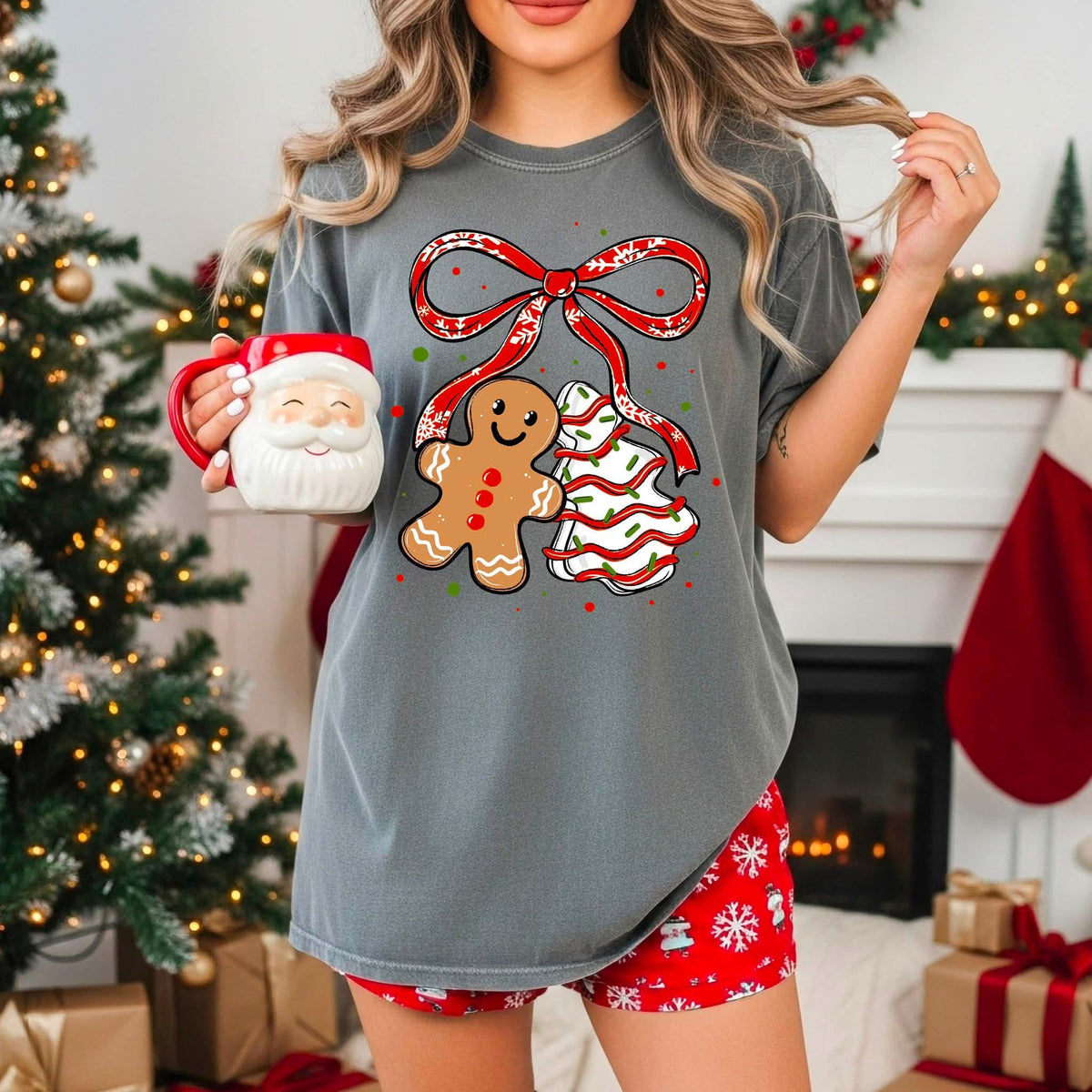 Bow With Christmas Cake - Transfers (CSC)