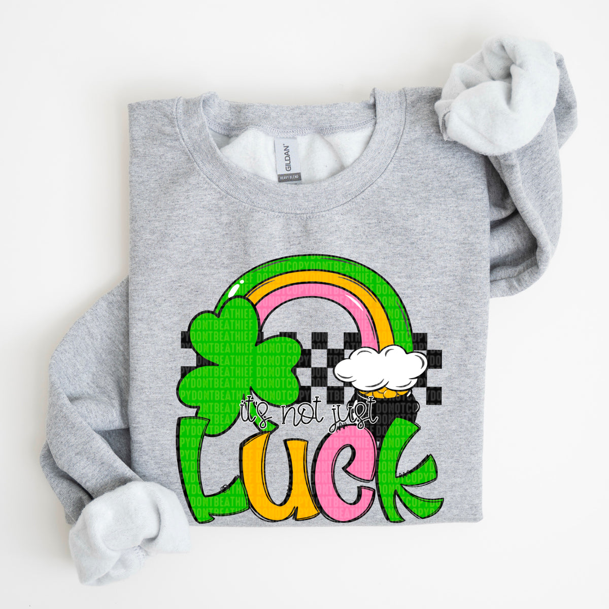 It's Not Just Luck Retro Rainbow Checkered Multicolor Font - TRANSFER (SDD)