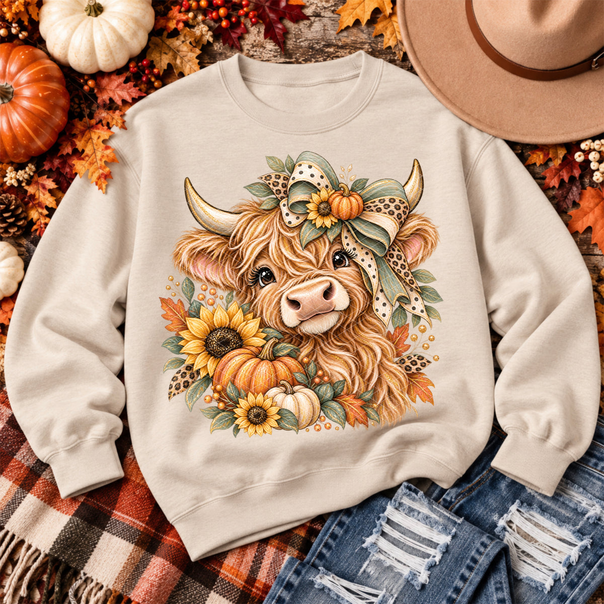 Sweet Fall Highland Cow - Transfers (SDD)