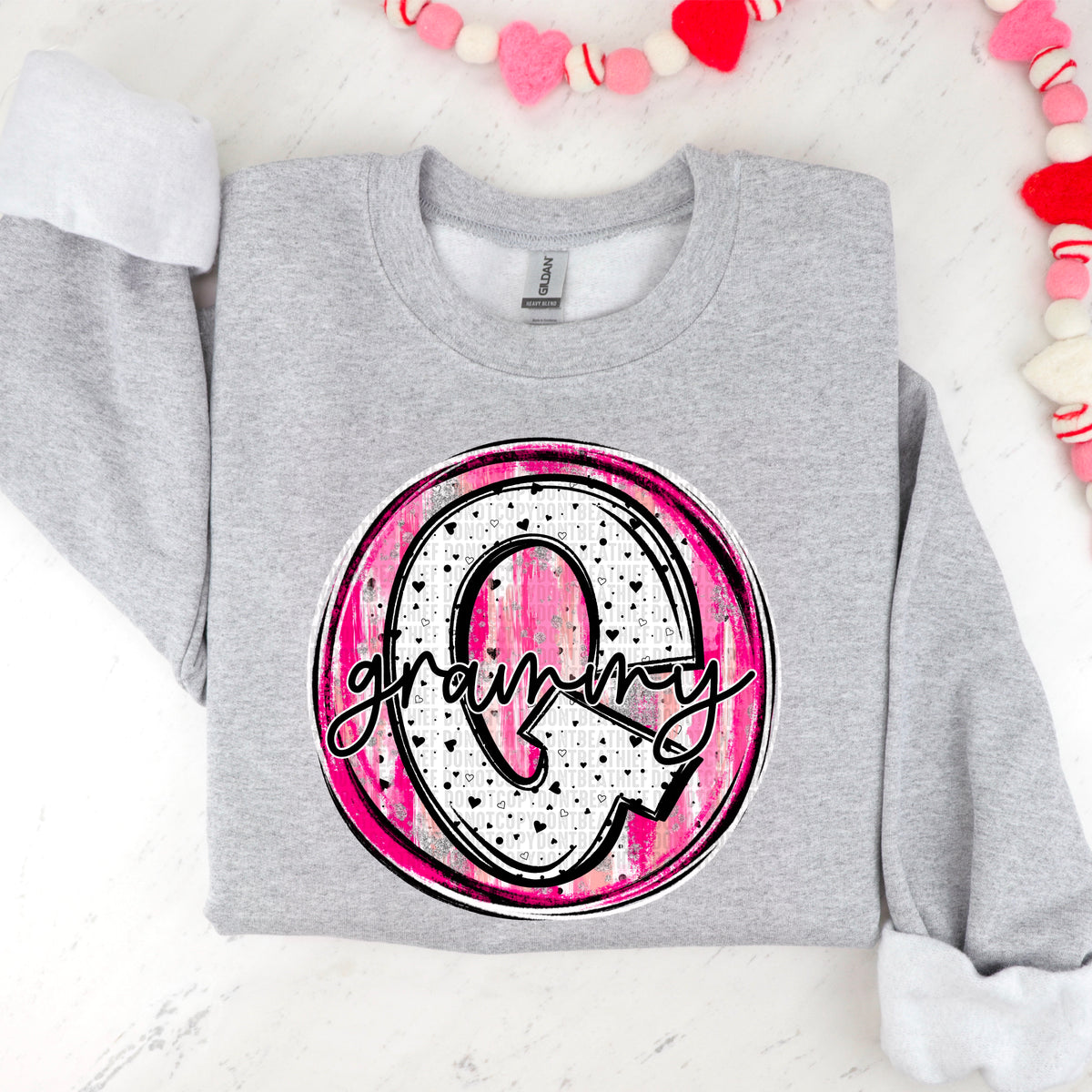 Valentine Heart Circle Grammy - TRANSFER (SDD)