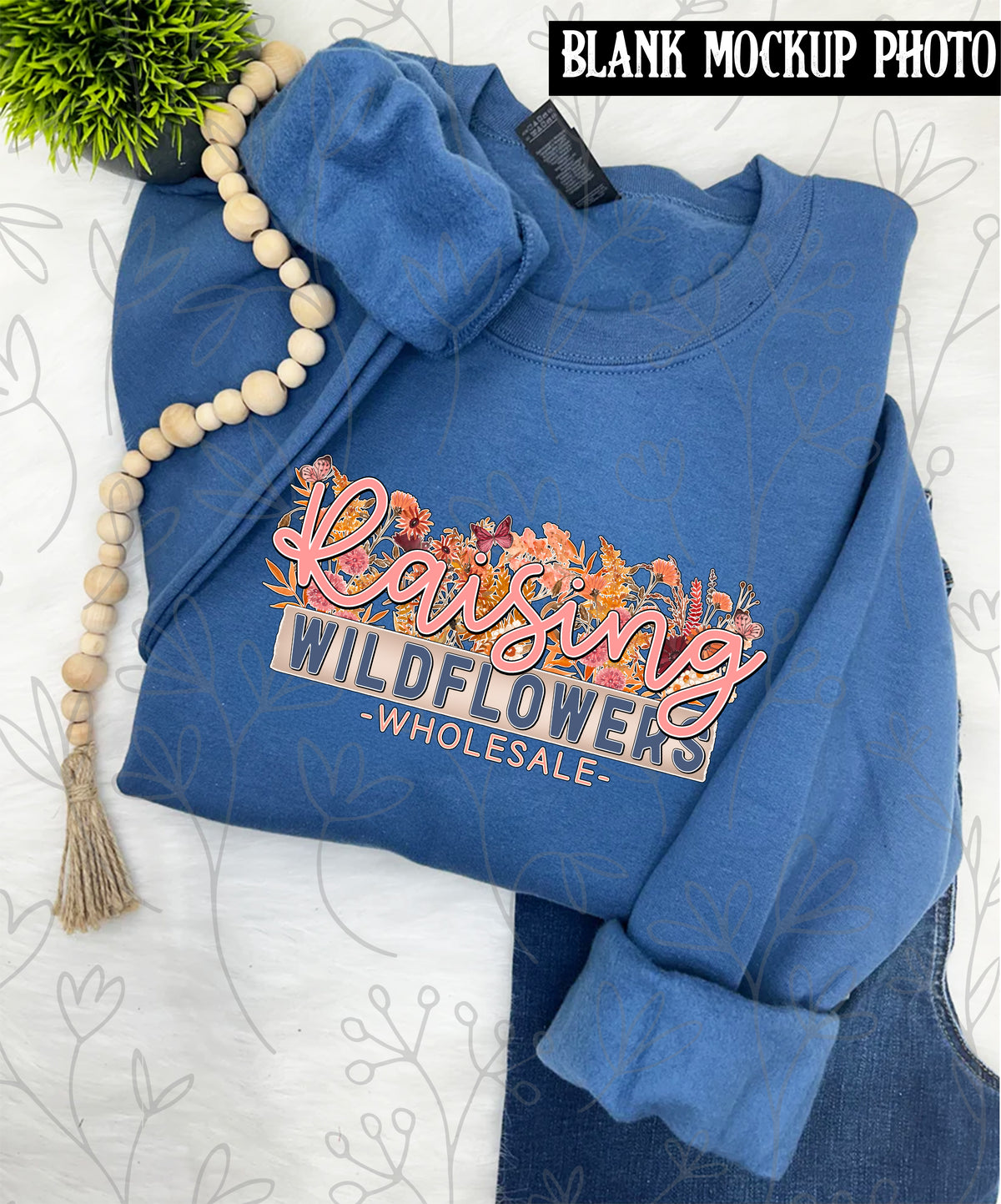G18000 Sweatshirt Blank Mock up photo | Indigo Blue