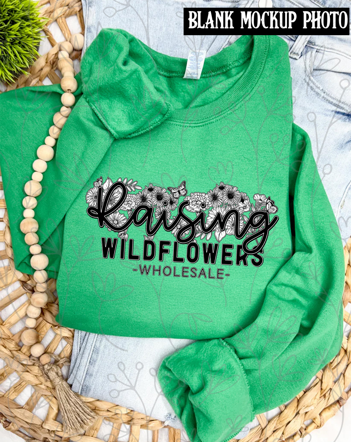 G18000 Sweatshirt Blank Mock up photo | Irish Green