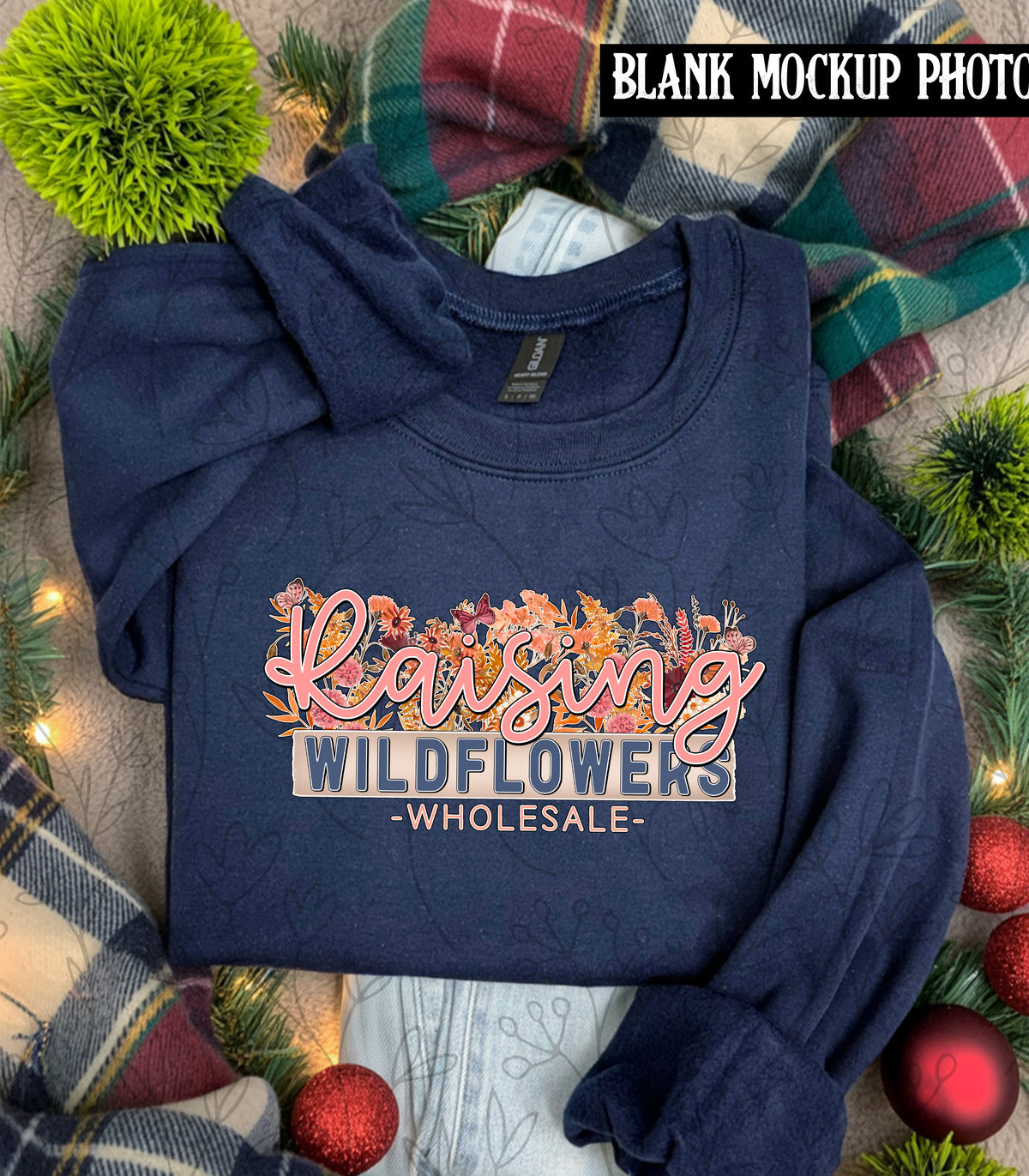 Gildan 18000 Sweatshirt Blank Mock up photo | Navy