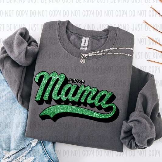 Lucky Mama Baseball  Black - TRANSFERS (KPI)