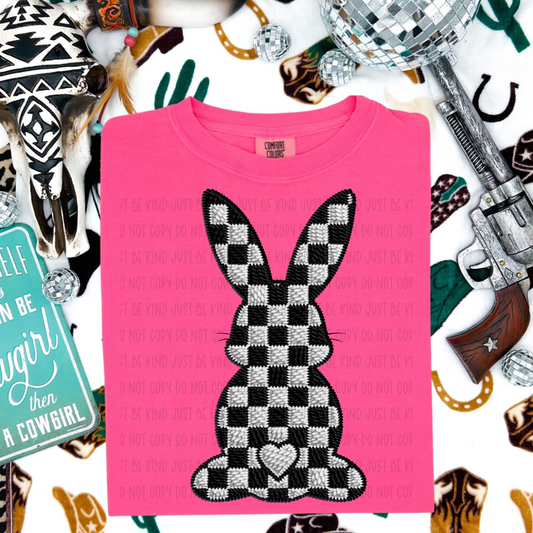 Black Checkered Bunny - COMPLETED TEE