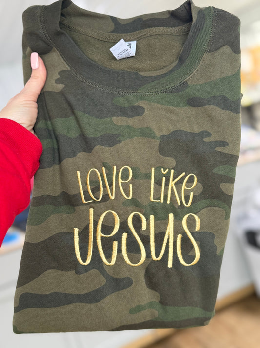 Love like Jesus  camo sweatshirt- SIZE 2X