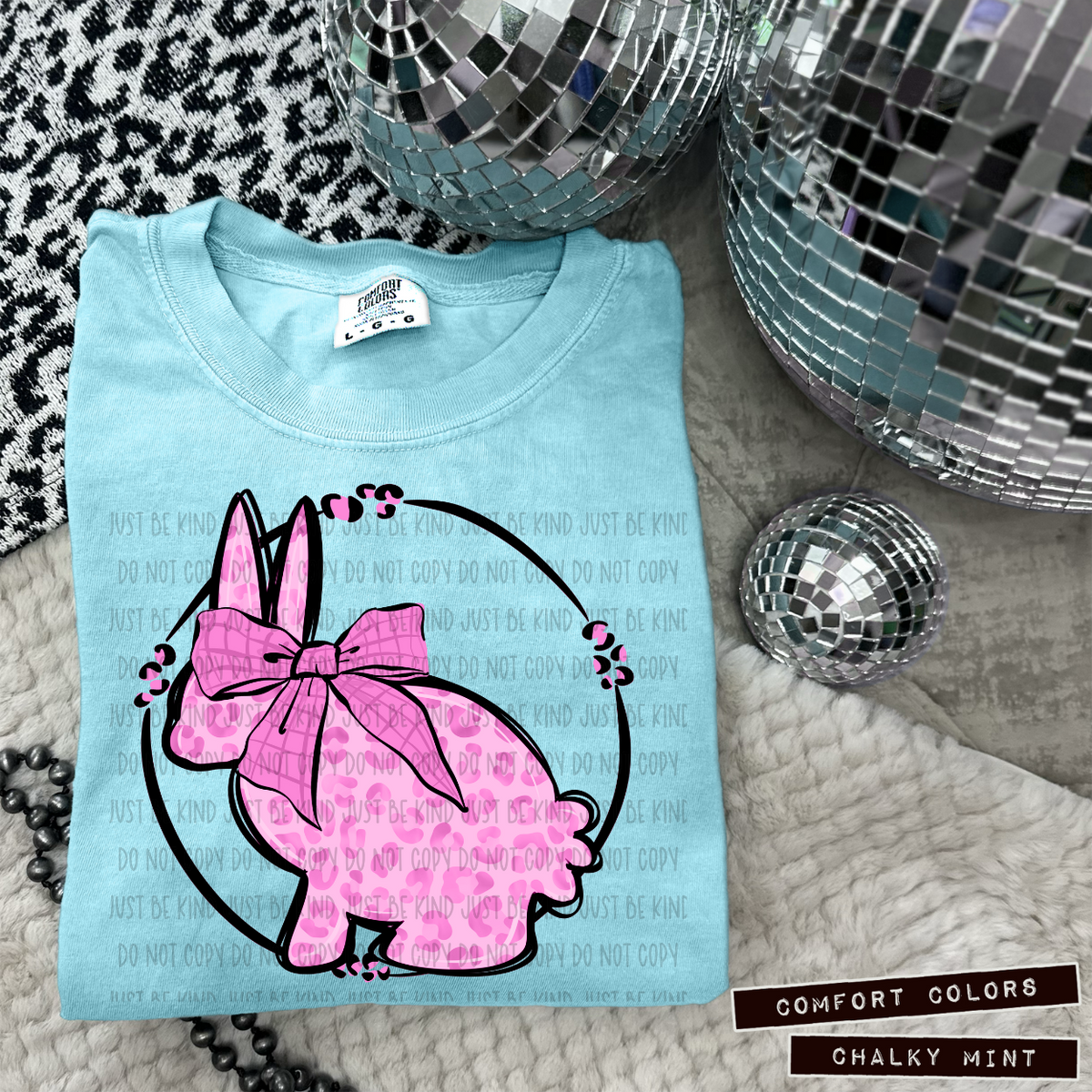 Leopard Bunny PInk - TRANSFERS (Kayndi)