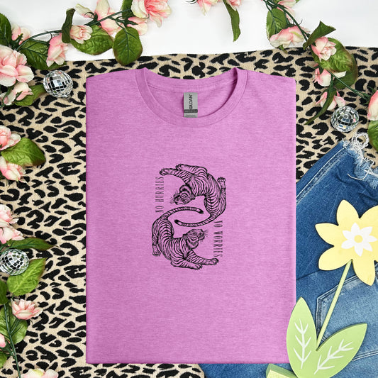 No Hurries No Worries Tigers Various Ink Colors - Transfer (SD)