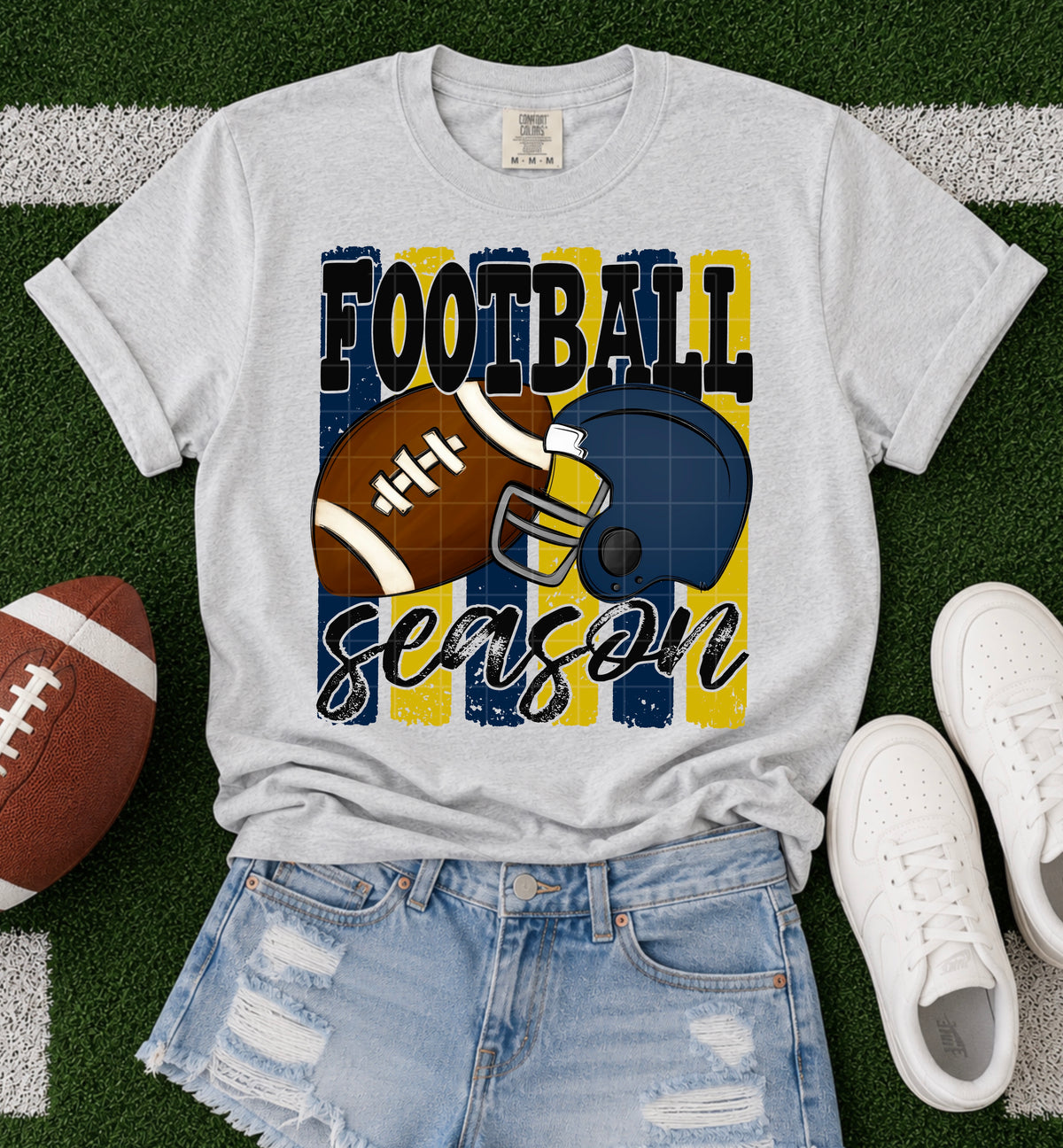 Football Season / Navy &  Gold -  TRANSFER (SDD)