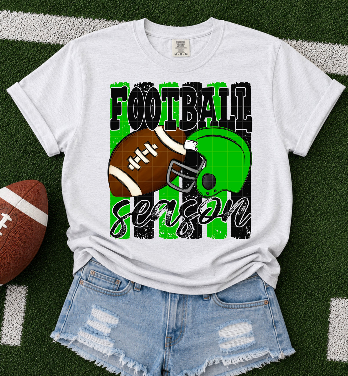 Football Season / Green & Black -  TRANSFER (SDD)