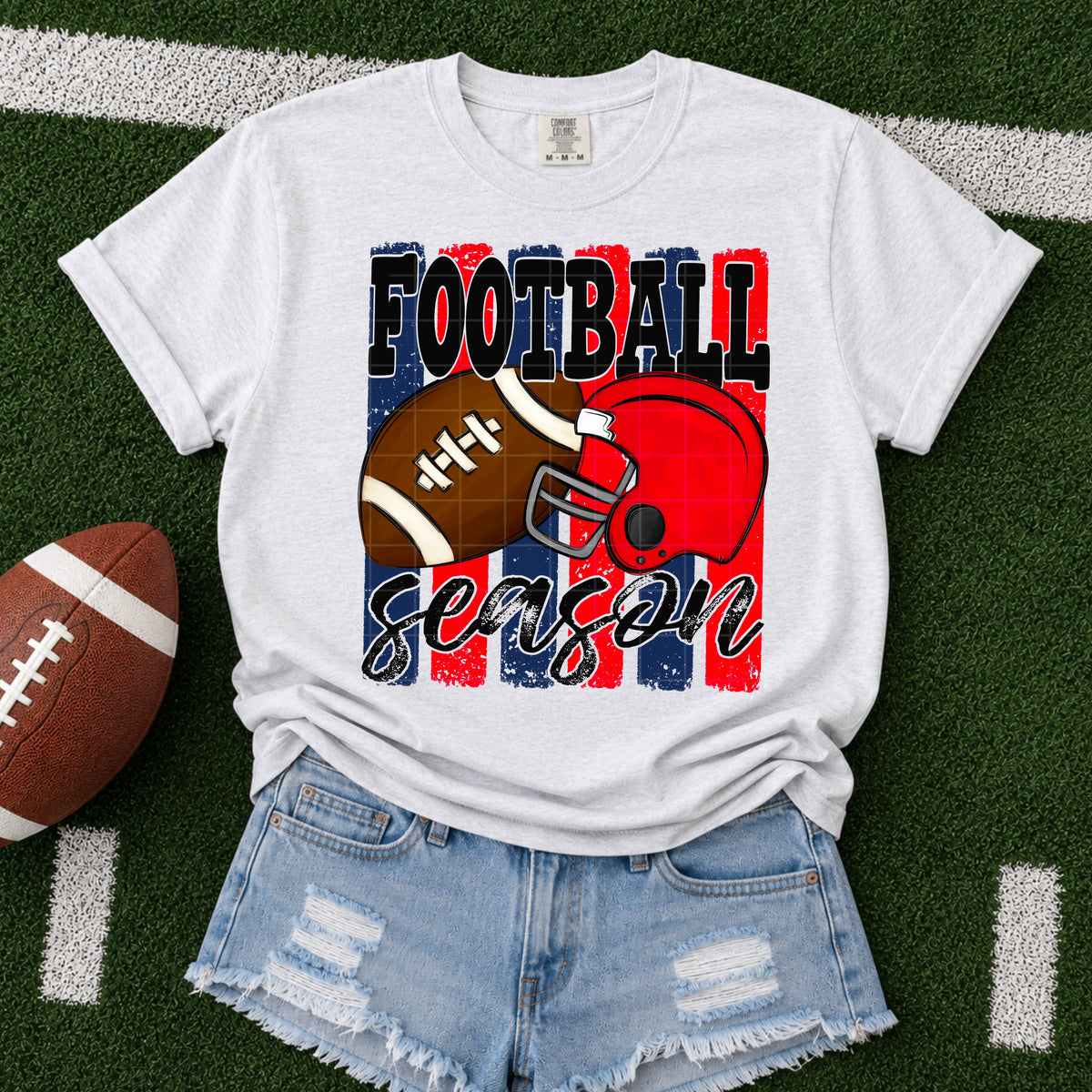 Football Season / Navy &  Red -  TRANSFER (SDD)