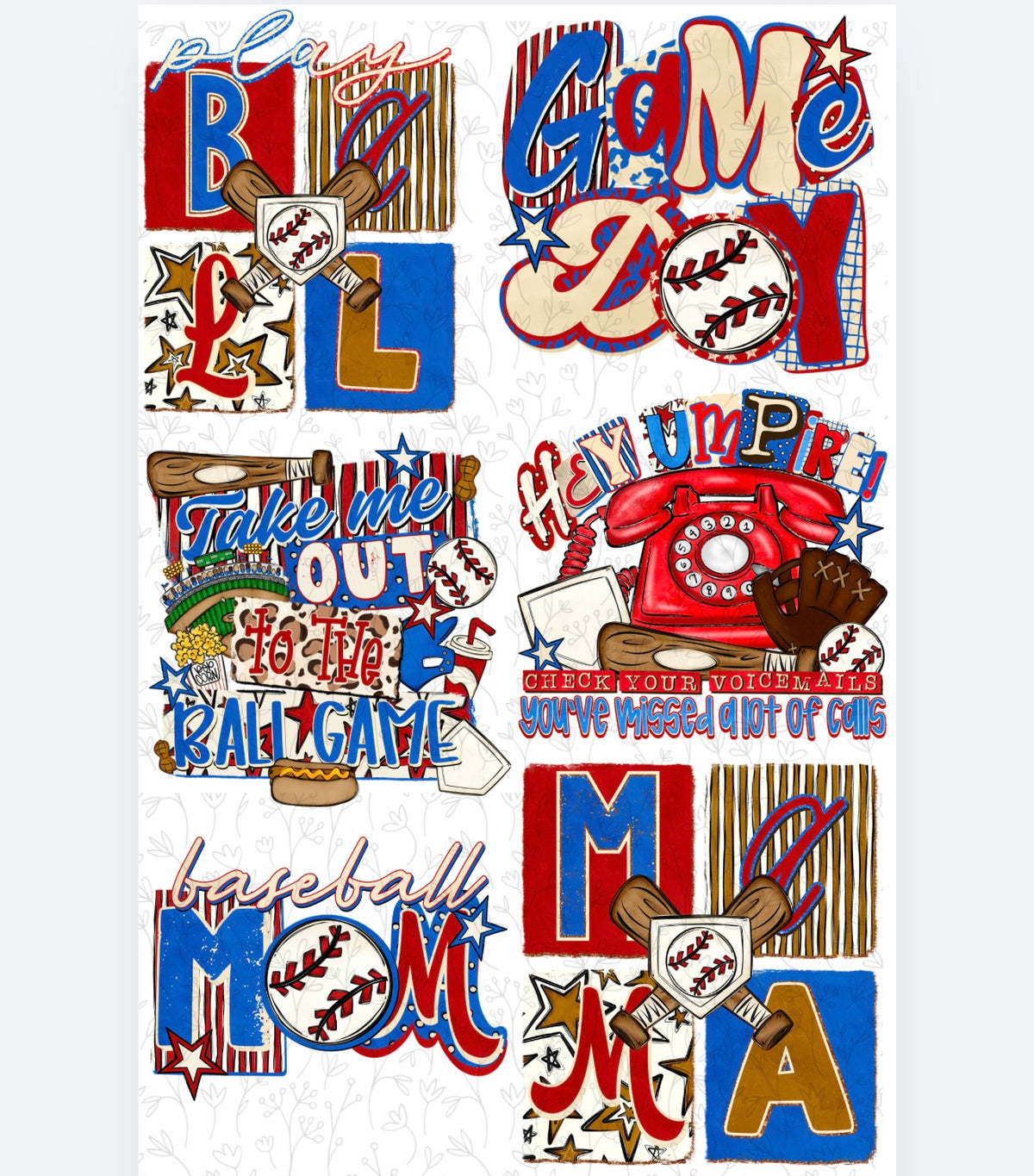 Baseball - PRE MADE GANG SHEET