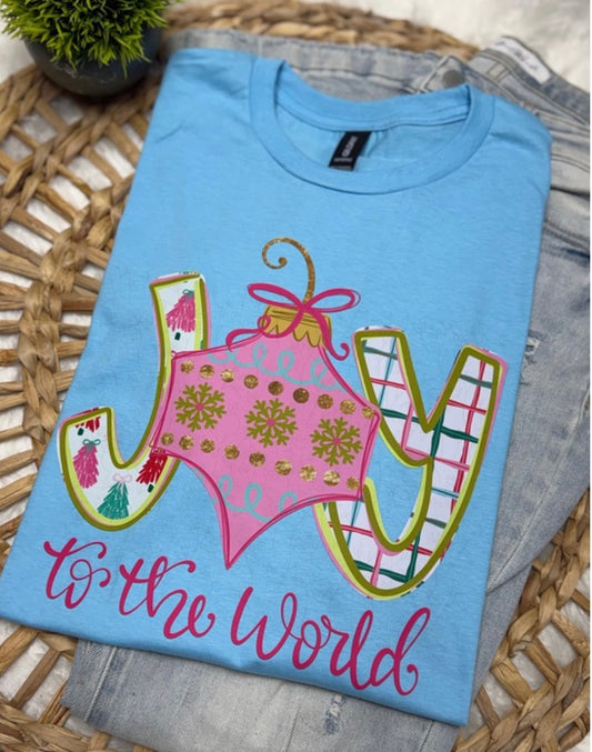 Joy To The World | Sky Blue- COMPLETED TEE