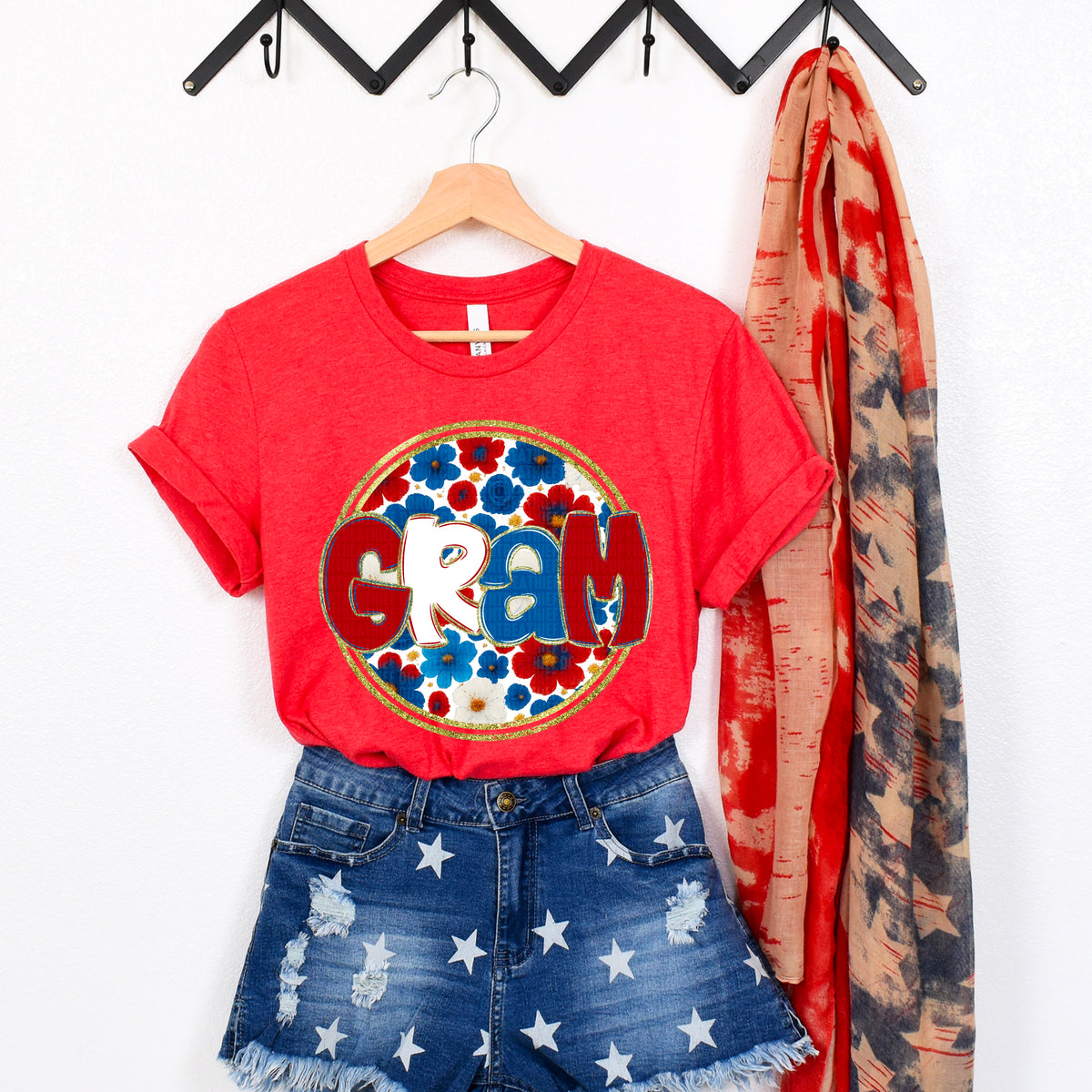 Floral 4th Of July Names - Transfer (SDD)