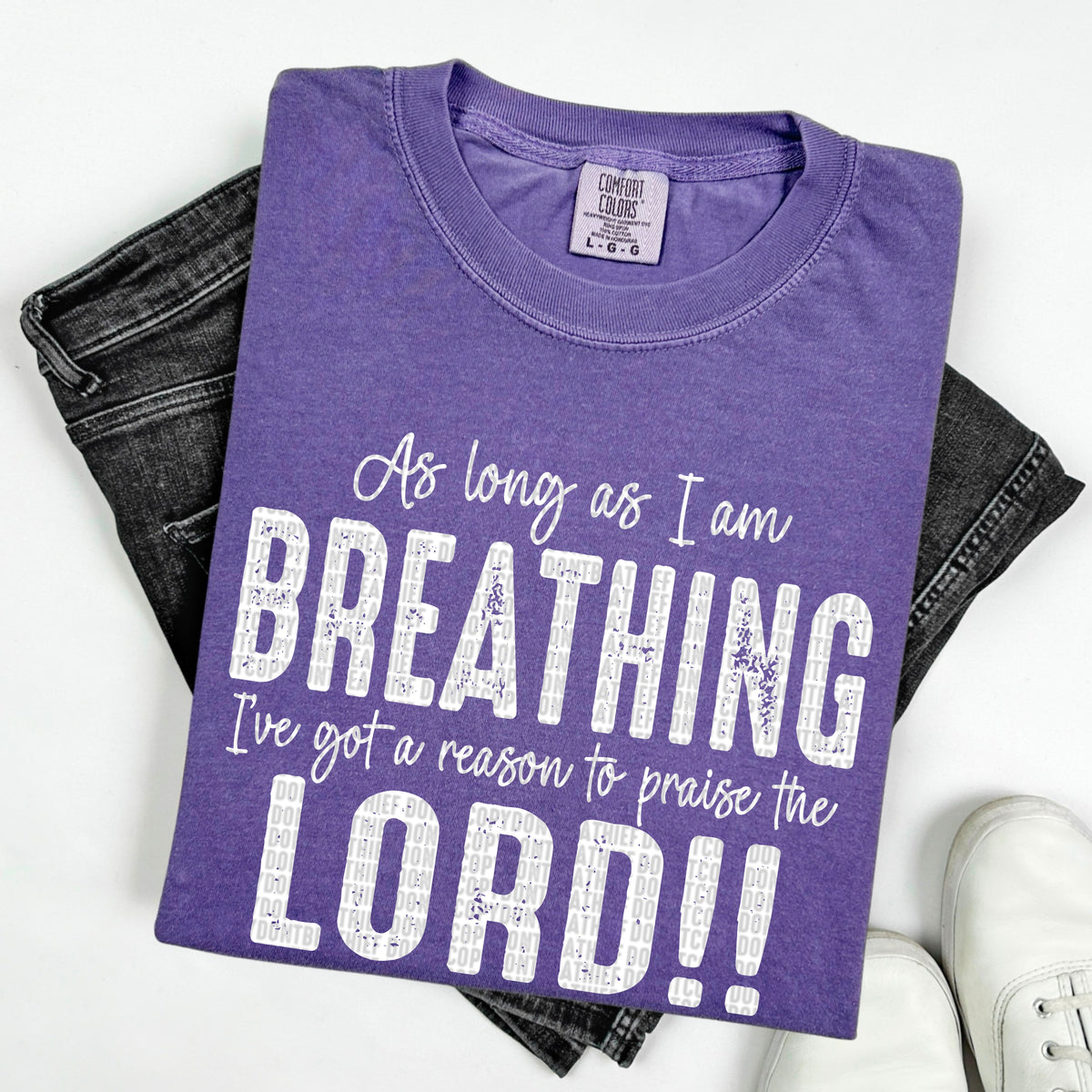 As Long as I’m Breathing I’ve Got a Reason White Ink - TRANSFER (SDD)