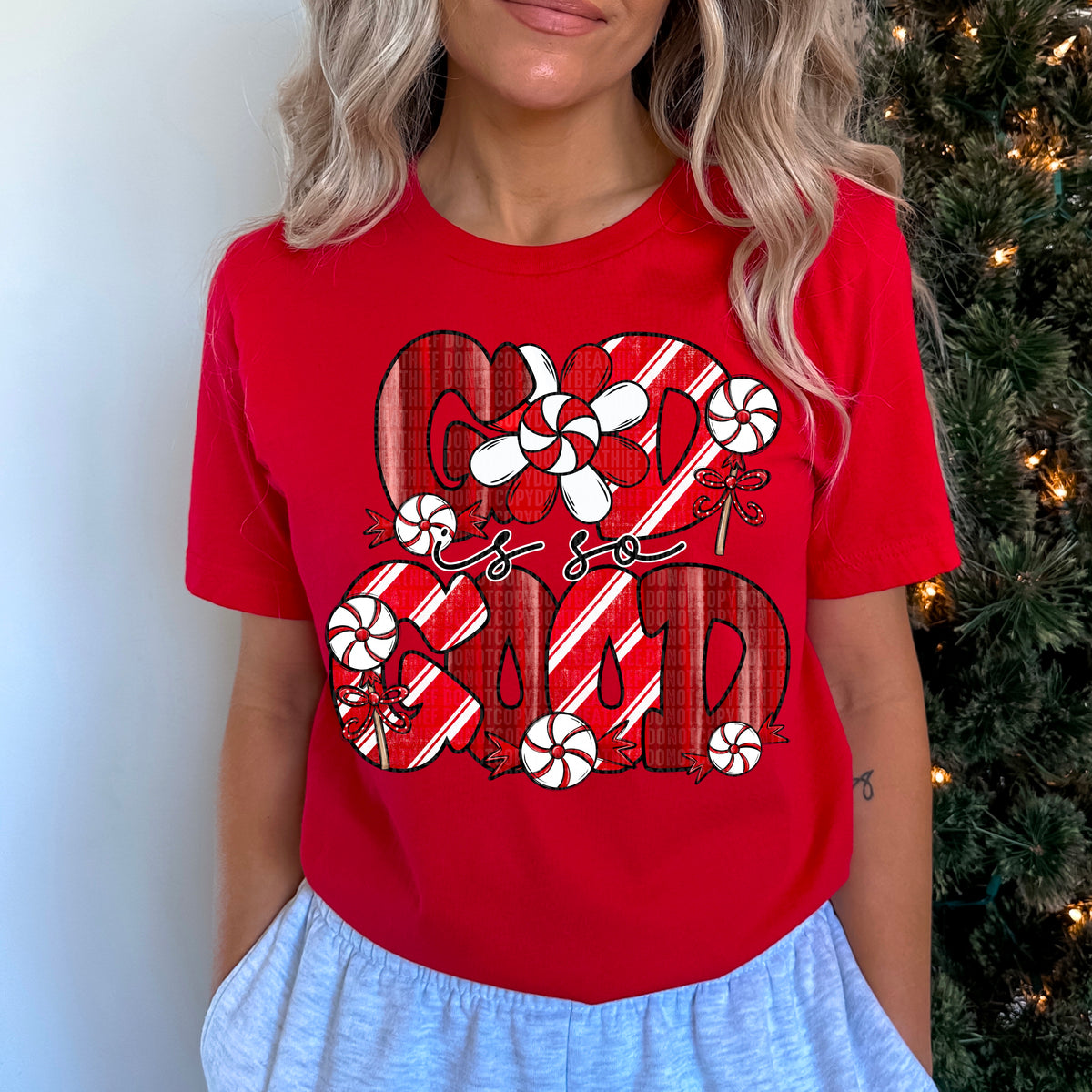 God is Good Red and White Peppermint - TRANSFER (SDD)