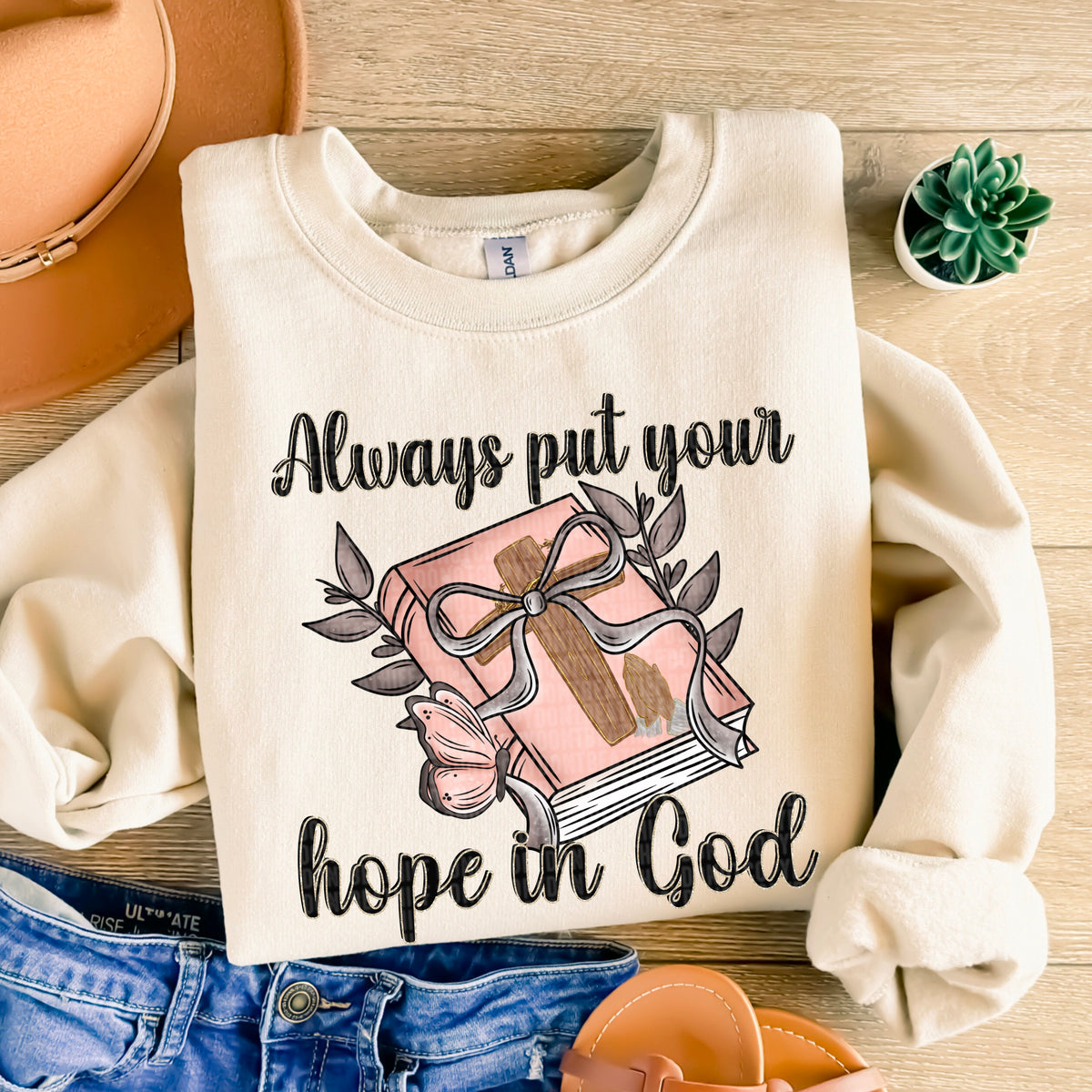 Always Put Your Hope in God Bible with Bow - Transfer (SDD)