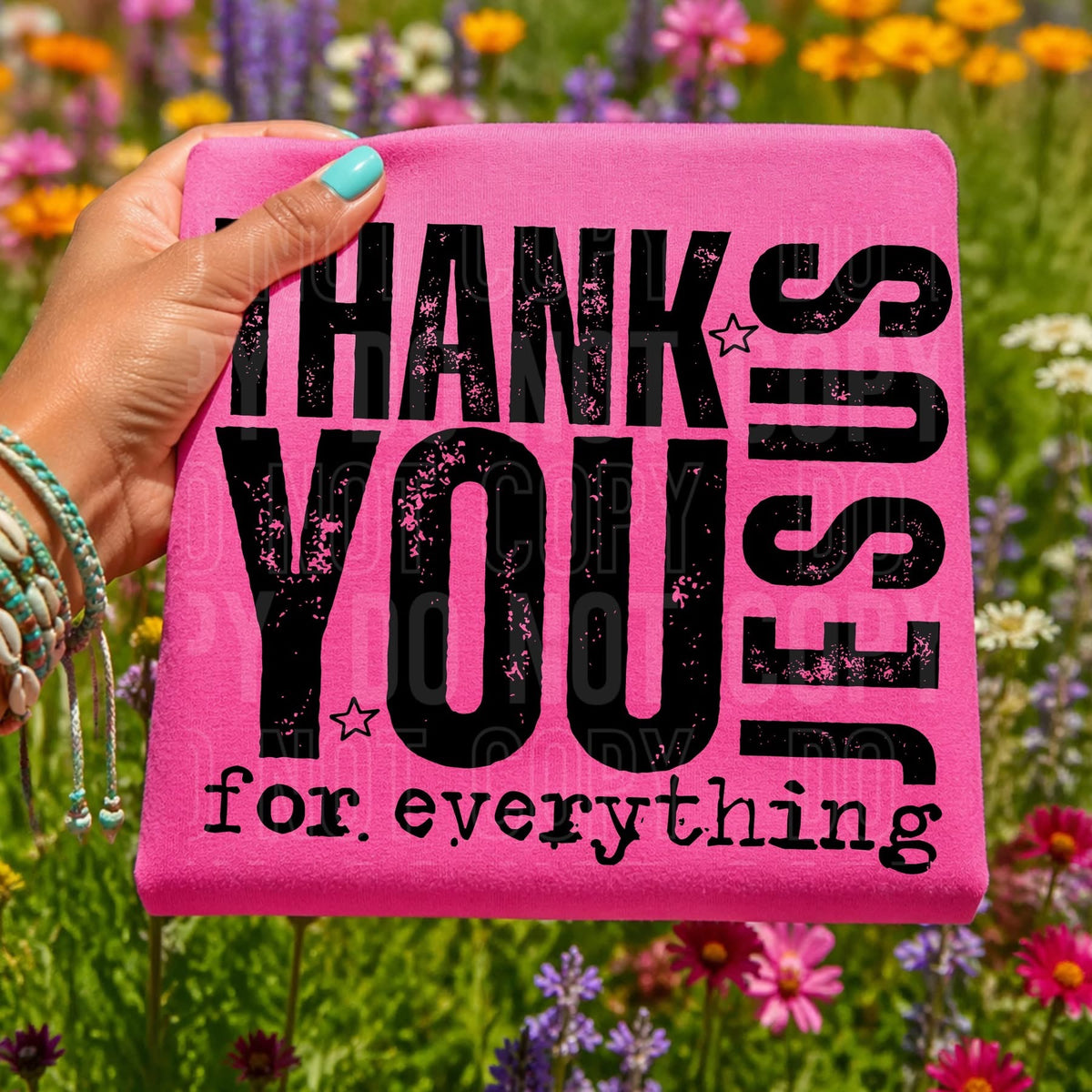 Thank You Jesus / Black  - TRANSFER (SBB)