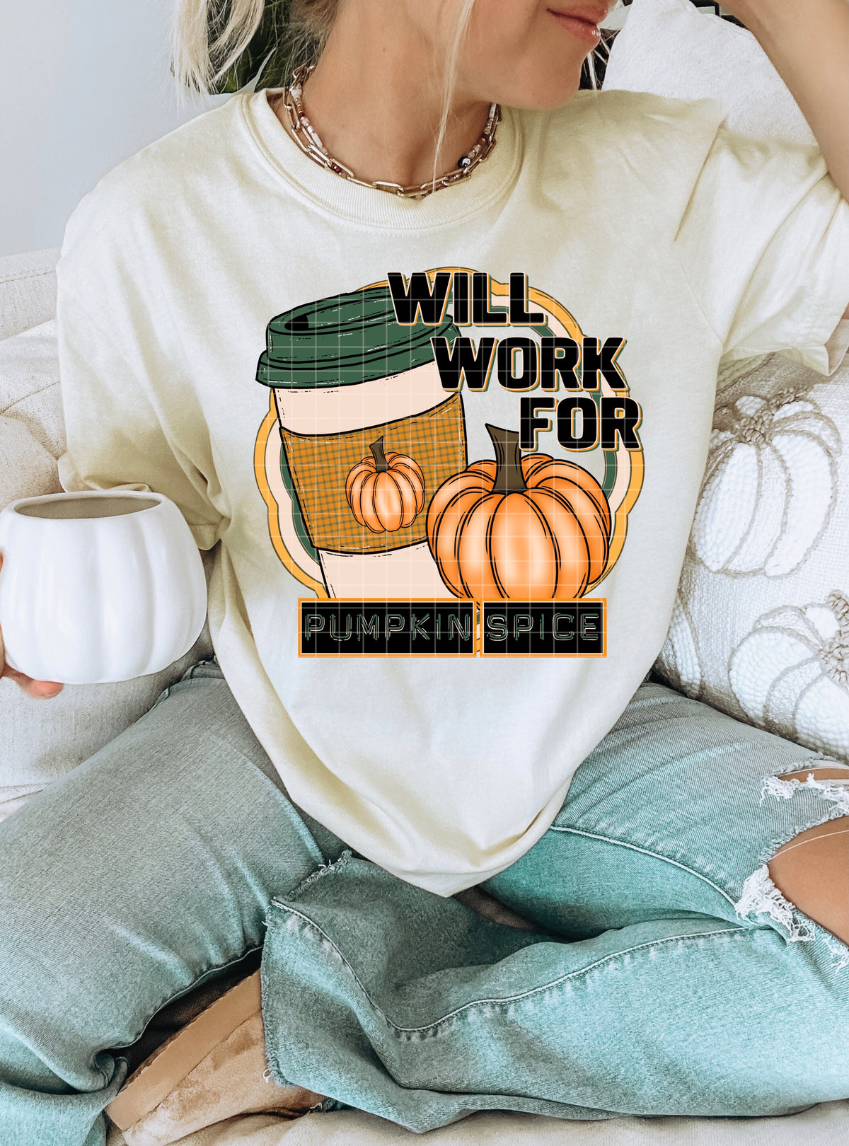 Will Work For Pumpkin Spice - Transfers (DD)