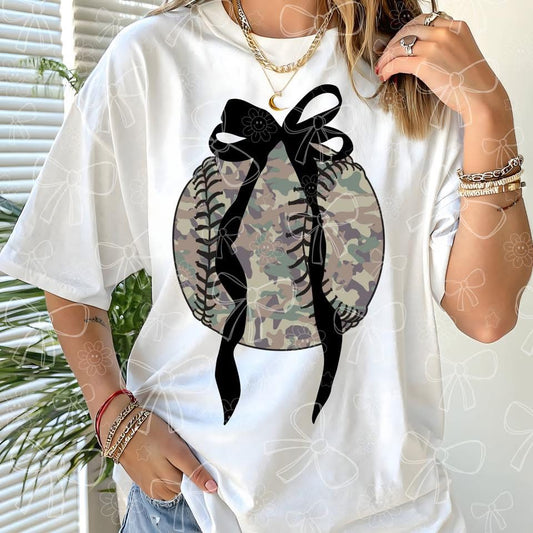 Camo Baseball Black Bow 1 -  TRANSFER (CC)