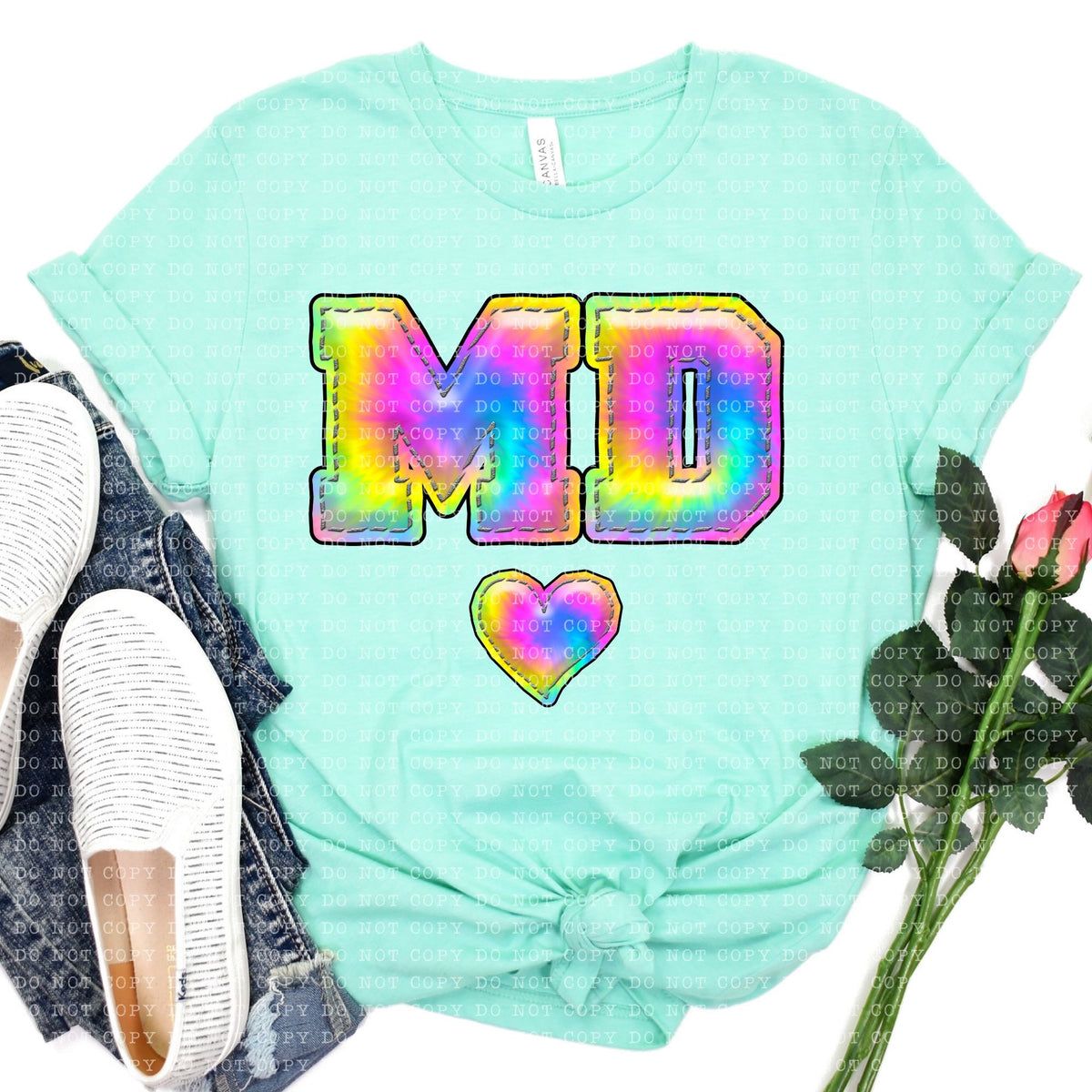 All States Inflated Tie Dye- Transfer (E)