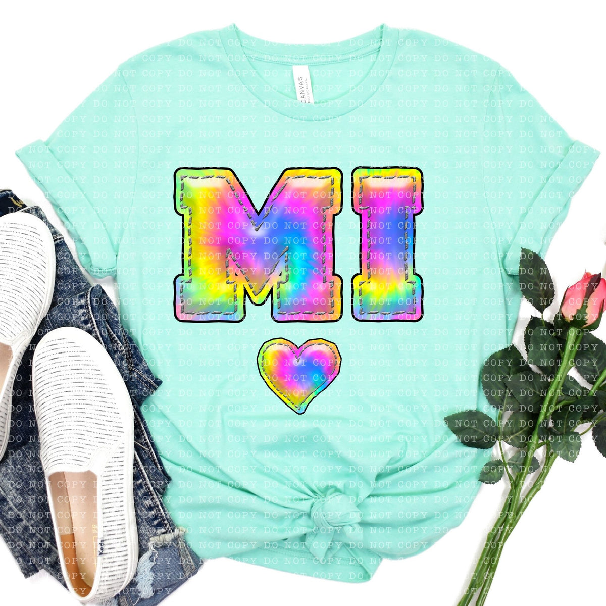 All States Inflated Tie Dye- Transfer (E)