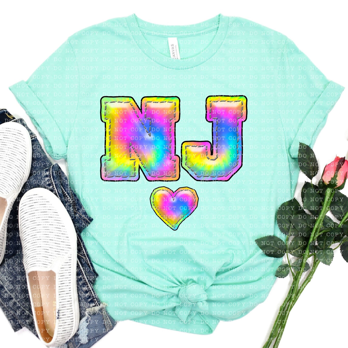 All States Inflated Tie Dye- Transfer (E)