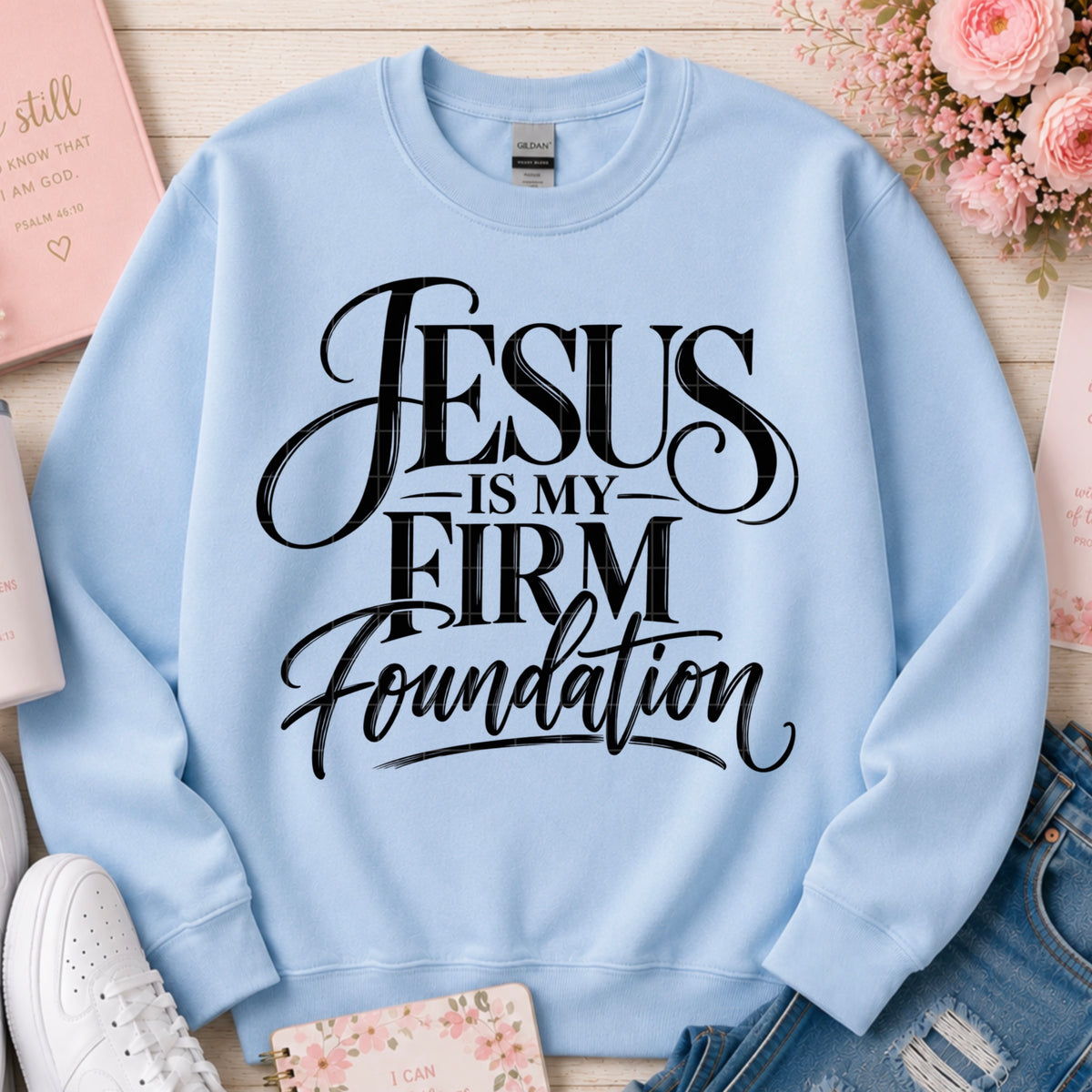Jesus Is My firm Foundation / Black - Transfers (SDD)