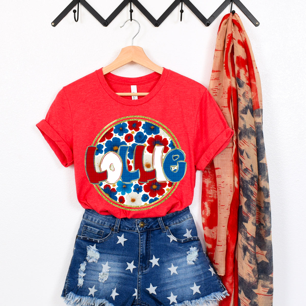 Floral 4th Of July Names - Transfer (SDD)