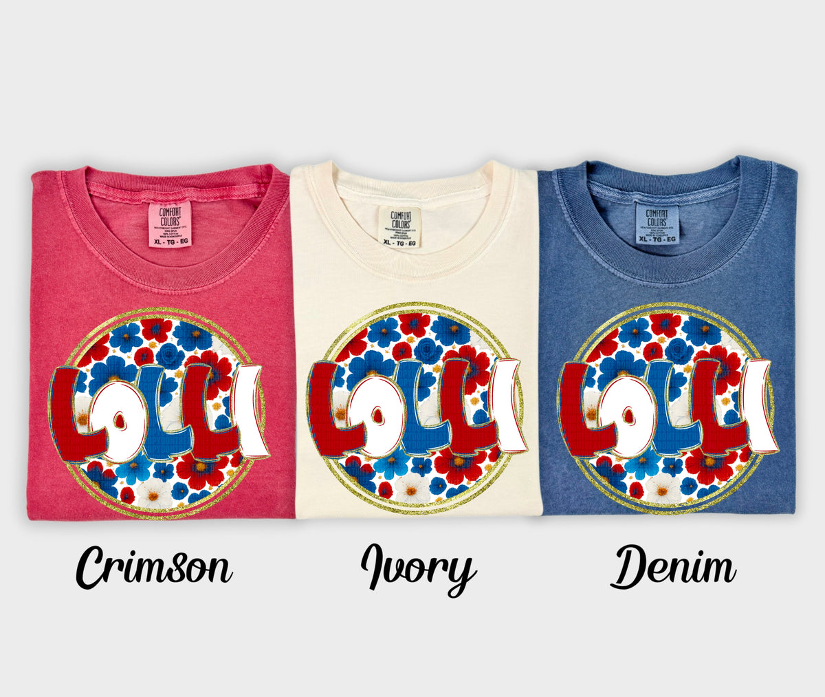 Floral 4th Of July Names - Transfer (SDD)