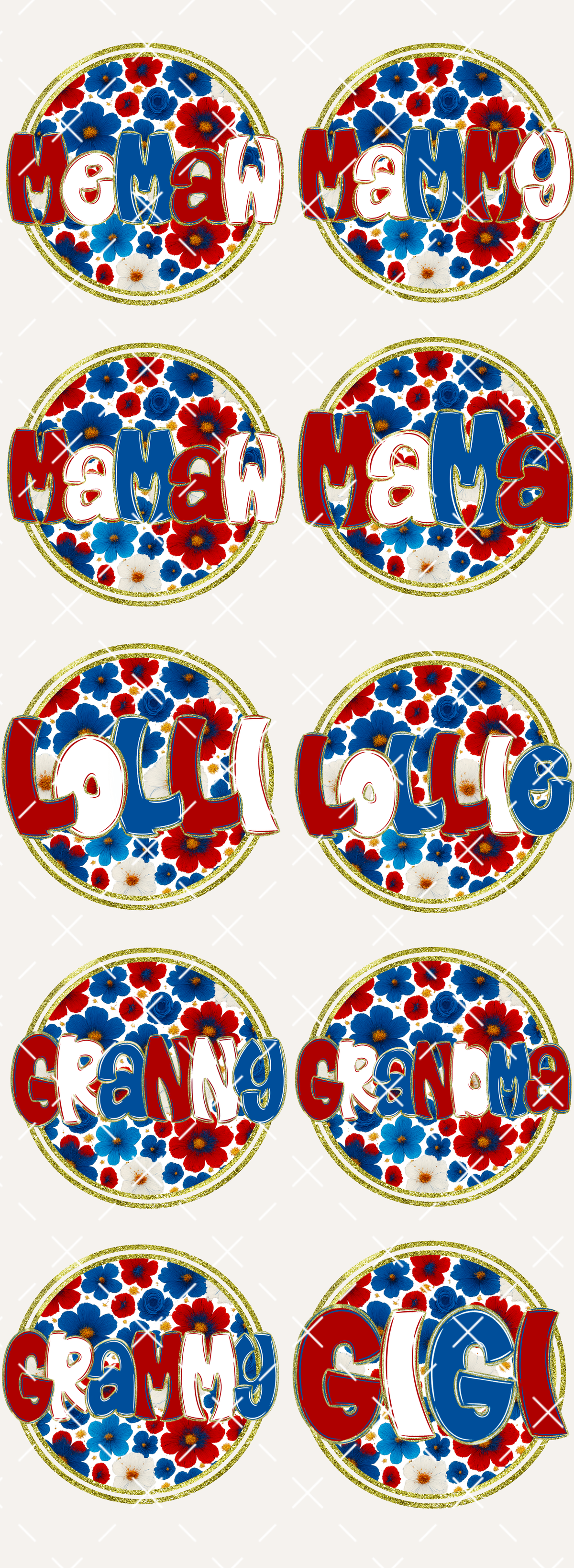 Patriotic Names 2 - PRE MADE GANG SHEET