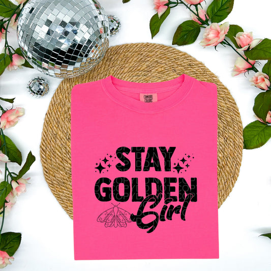 Stay Golden Girl Black Ink - TRANSFERS (Lyttle)