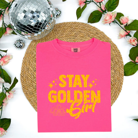 Stay Golden Girl Yellow Ink - TRANSFERS (Lyttle)