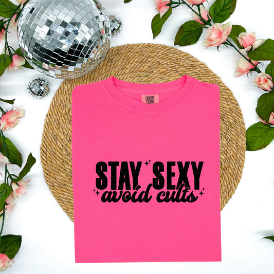 Stay Sexy Avoid Cults Black Ink - TRANSFERS (Lyttle)