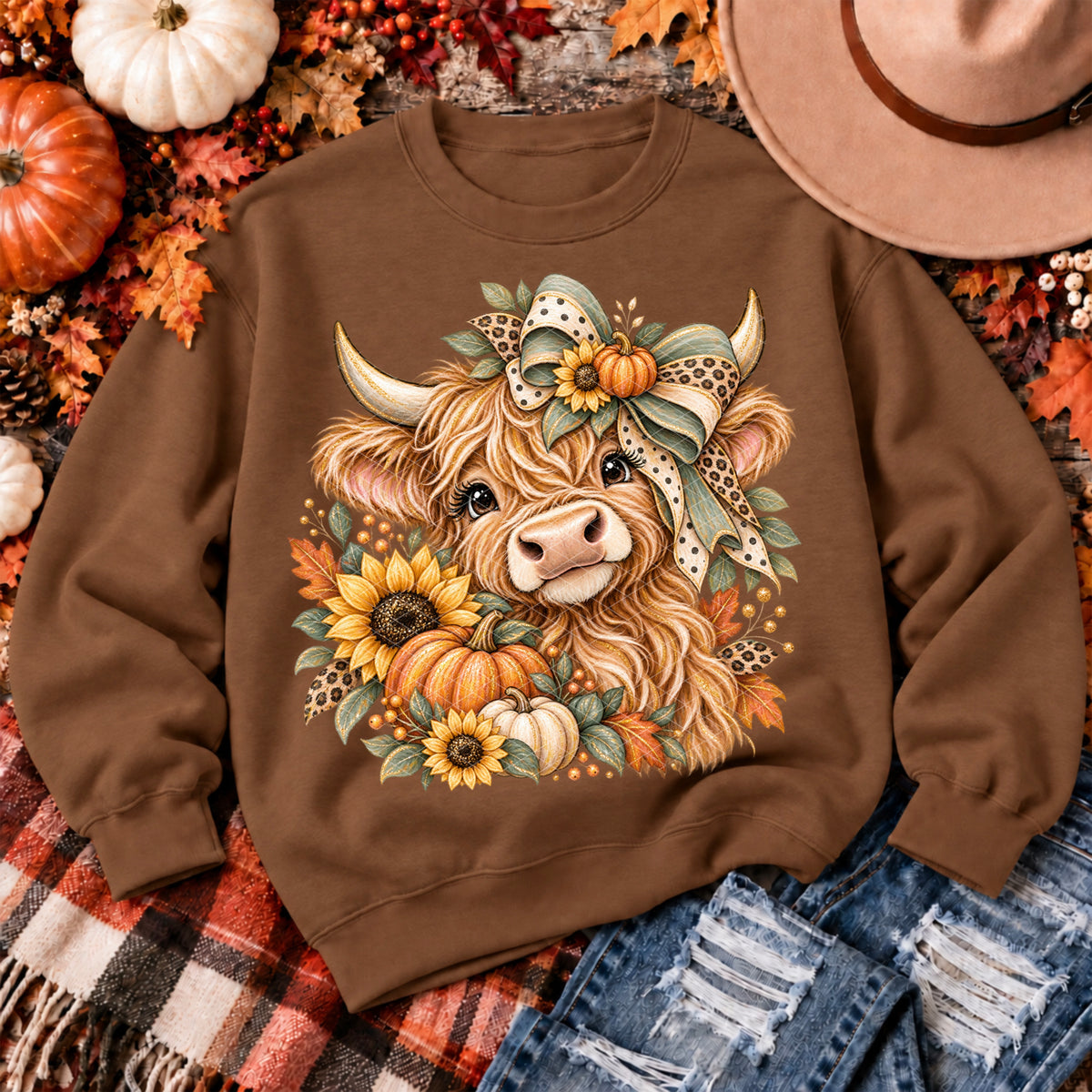 Sweet Fall Highland Cow - Transfers (SDD)