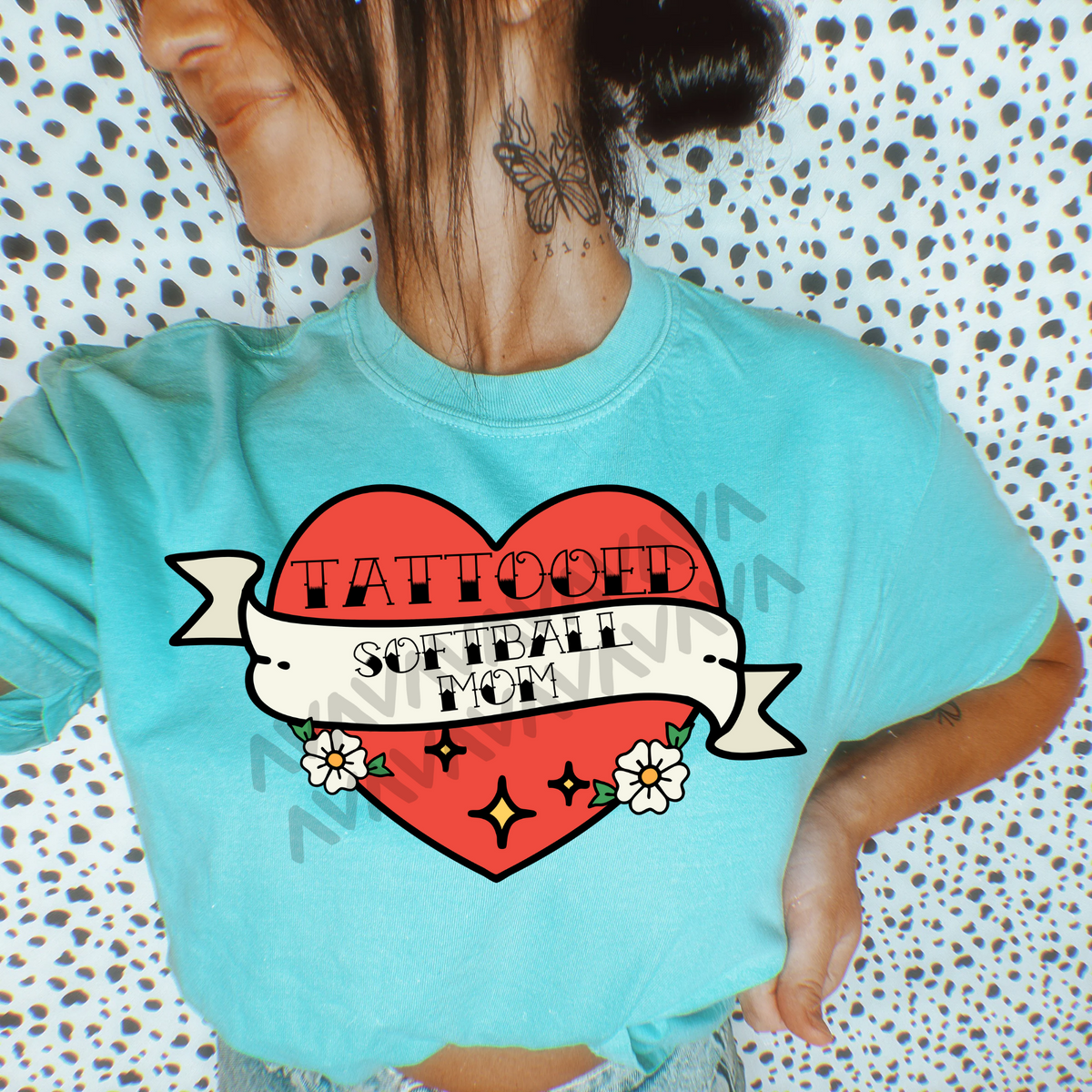 Tattooed Softball Mom -  TRANSFERS (WF)