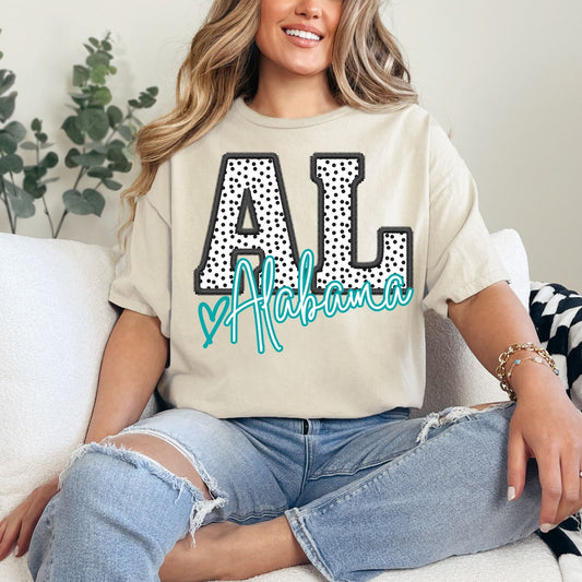 All States Dotted Faux Embroidery- Transfer (E)